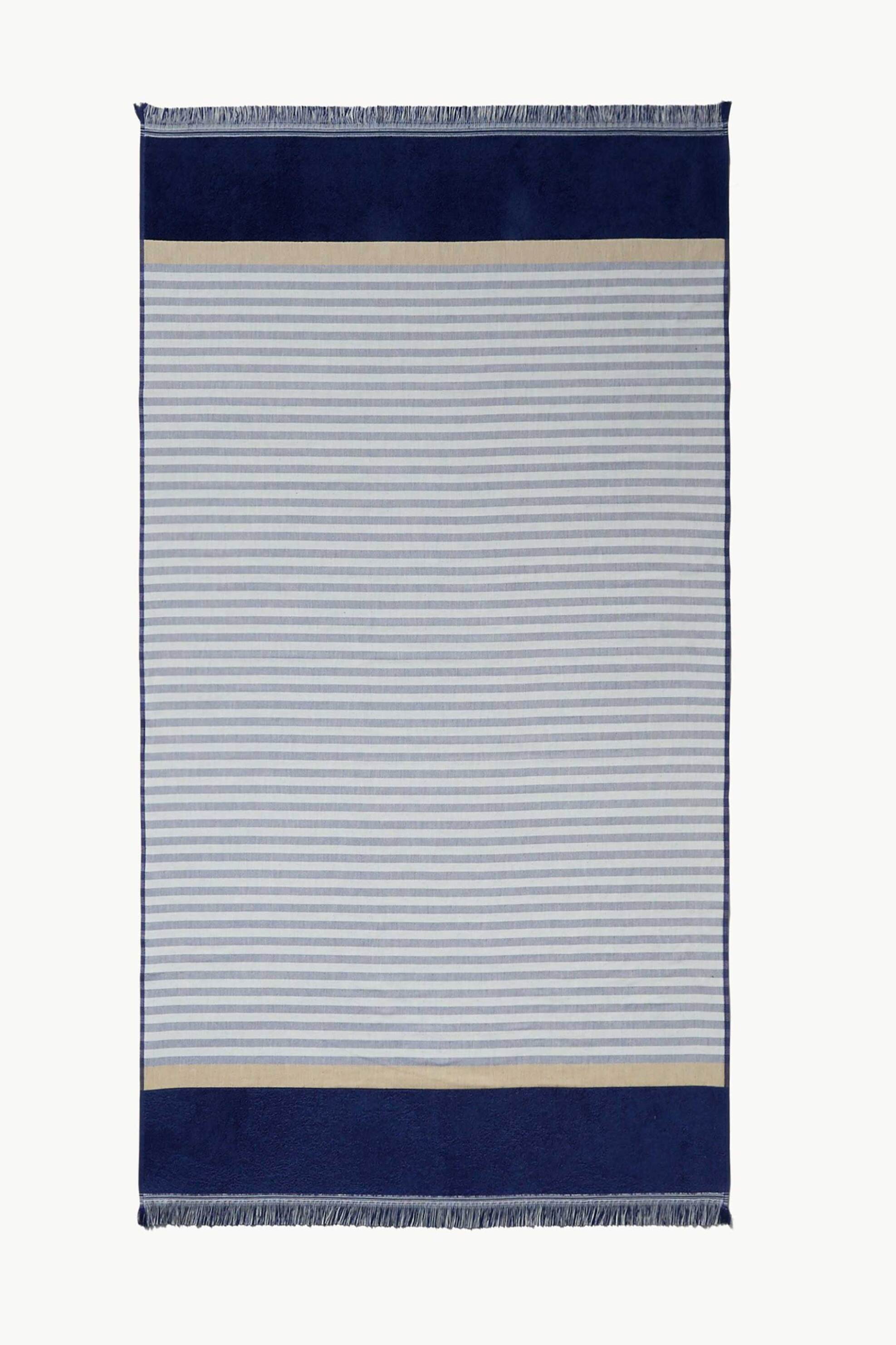 Coincasa unisex πετσέτα θαλάσσης με ριγέ σχέδιο 90 x 170 cm - 006816293 Μπλε