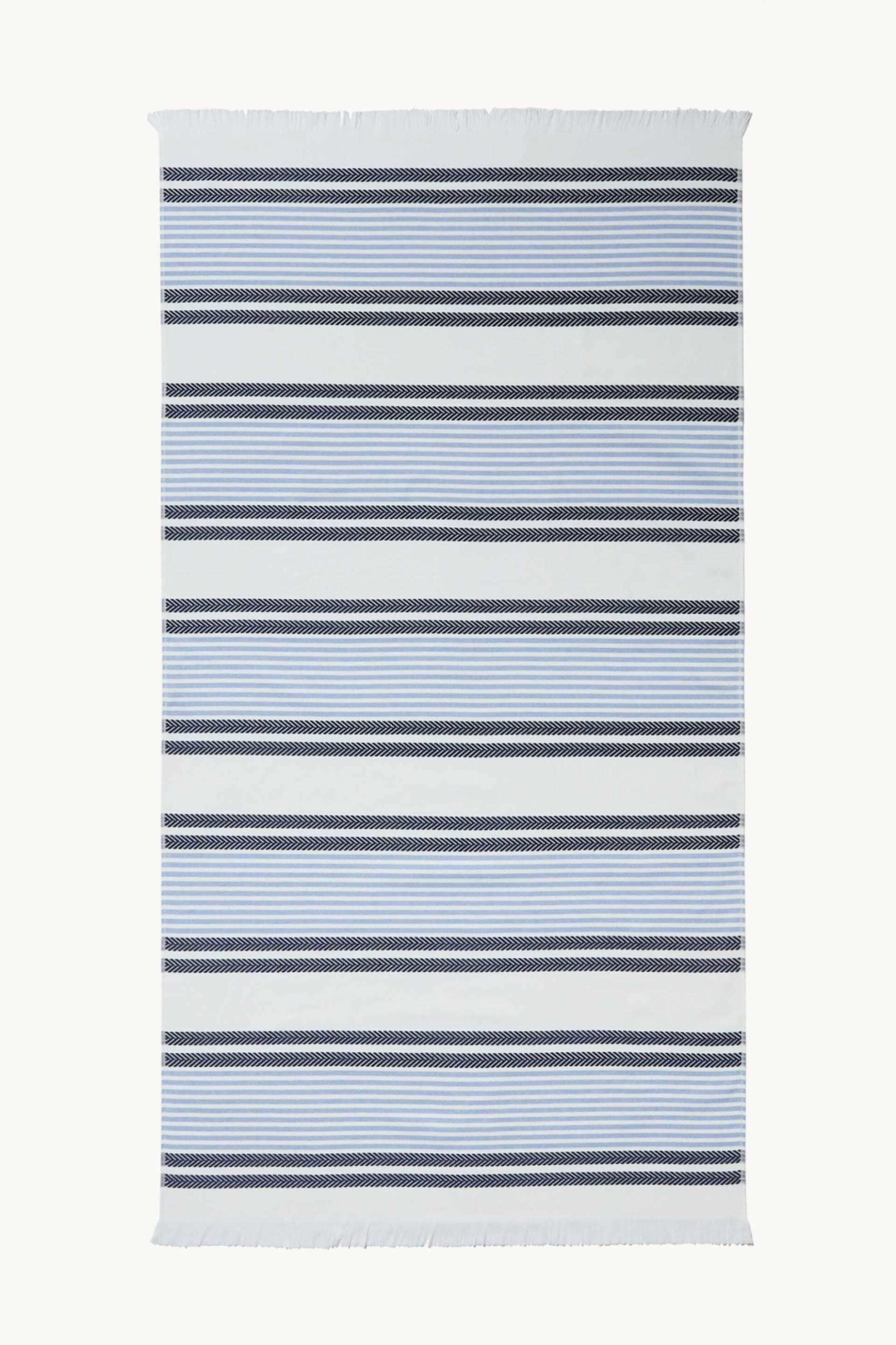 Coincasa unisex πετσέτα θαλάσσης με ριγέ σχέδιο 90 x 170 cm - 006817976 Γαλάζιο