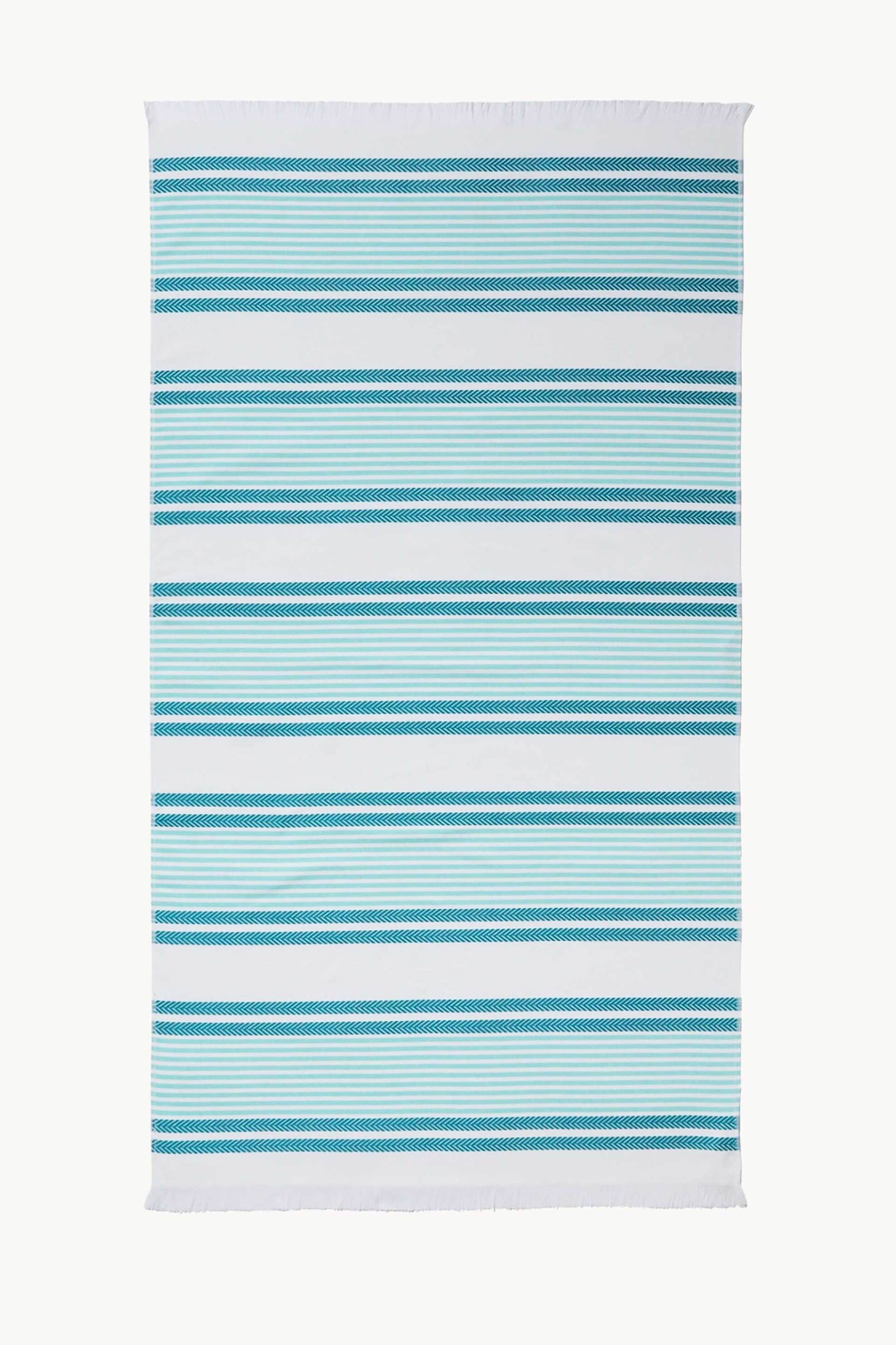 Coincasa unisex πετσέτα θαλάσσης με ριγέ σχέδιο 90 x 170 cm - 006817978 Μπλε-Γαλάζιο