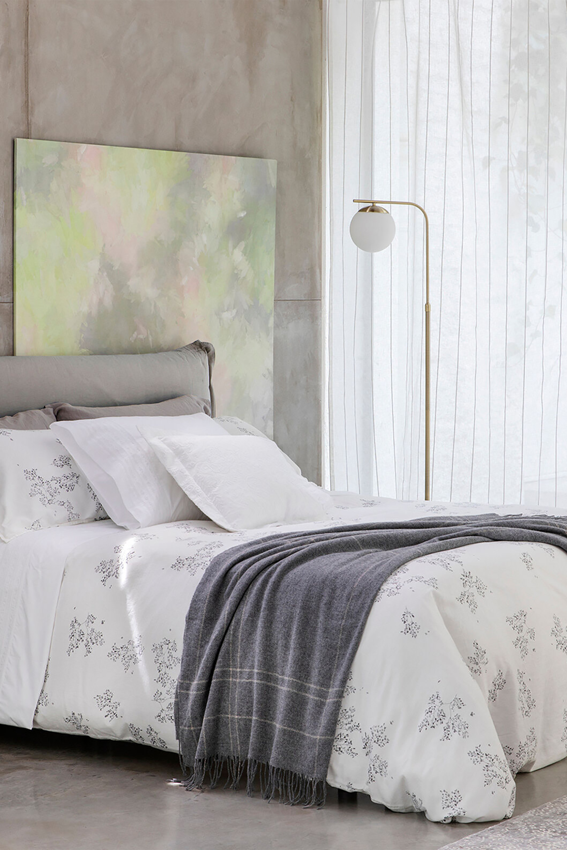 COINCASA Coincasa βαμβακερή σατέν παπλωματοθήκη με floral print 220 x 240 cm - 006777673 Λευκό