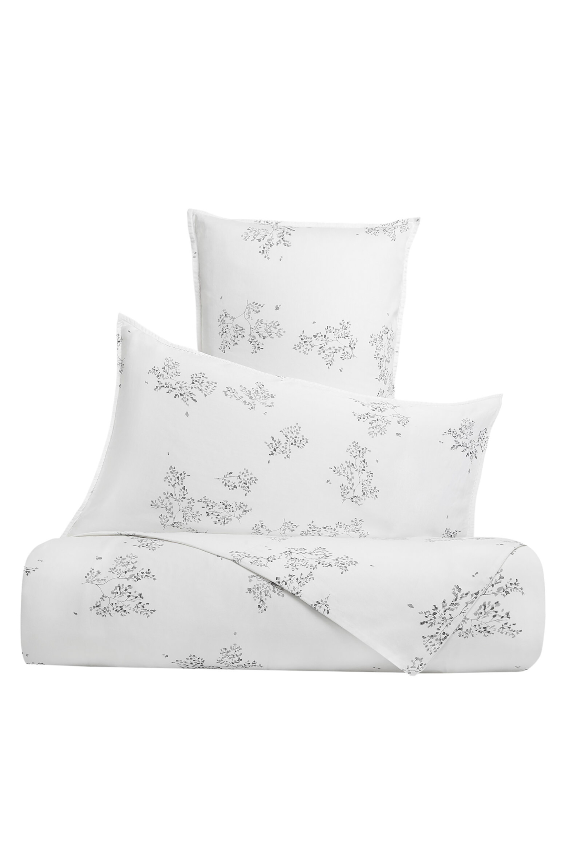Coincasa βαμβακερή σατέν παπλωματοθήκη με floral print 220 x 240 cm - 006777673 Λευκό φωτογραφία