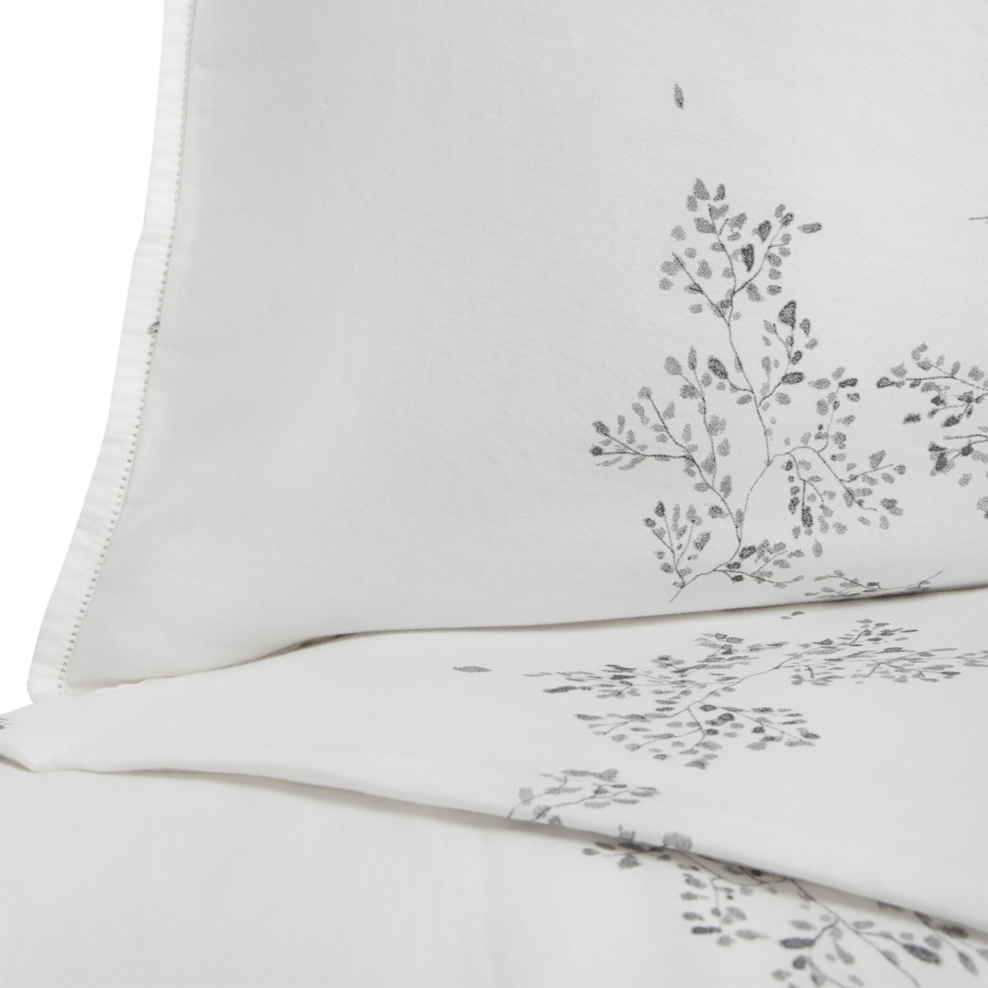 Coincasa Βαμβακερή Σατέν Παπλωματοθήκη με Floral Print 220 X 240 CM - 006777673 Λευκό