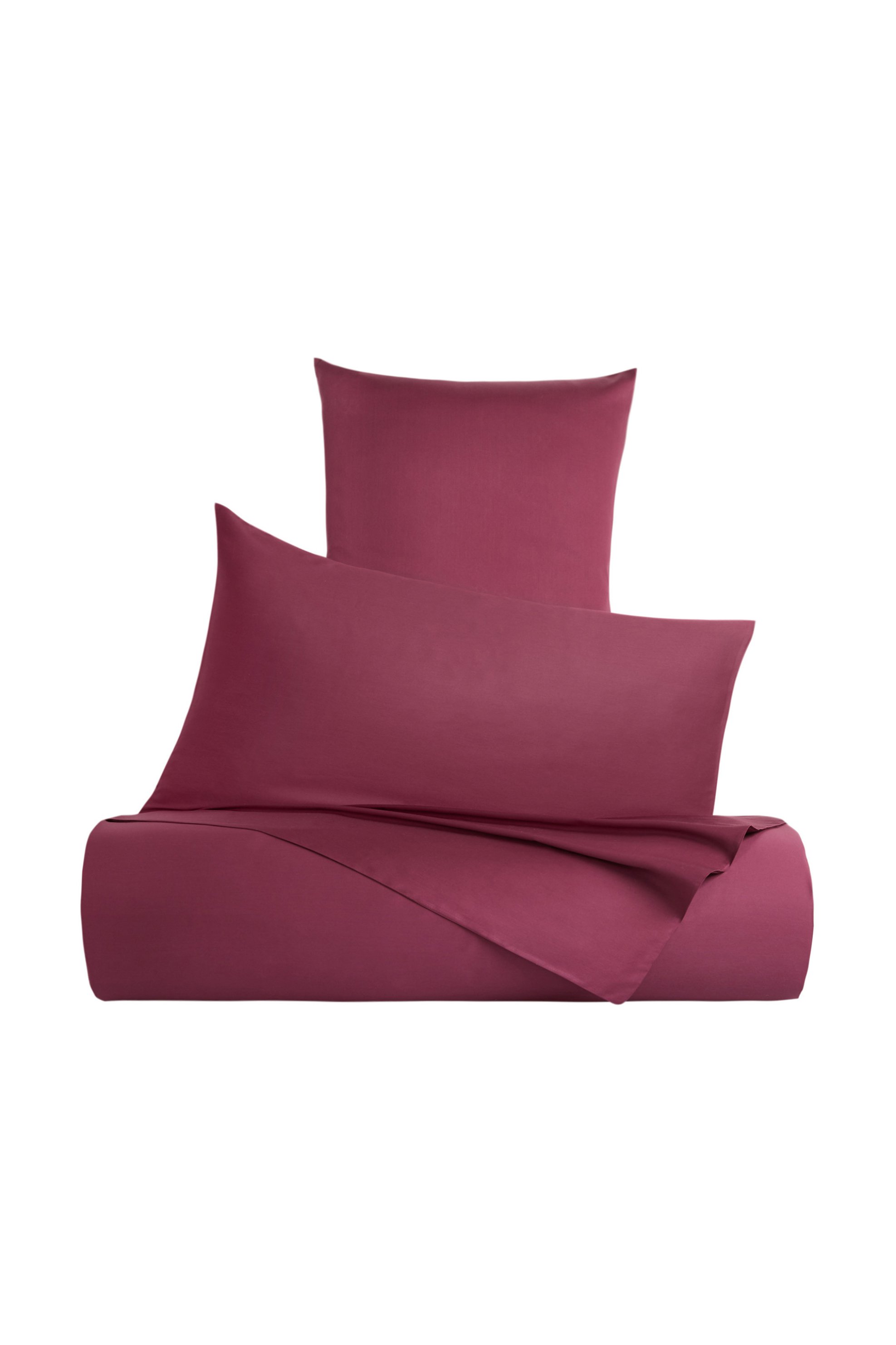 COINCASA Coincasa σετ παπλωματοθήκη διπλή μονόχρωμη 220 x 240 cm - 50 x 80 cm - 006781920 Βυσσινί