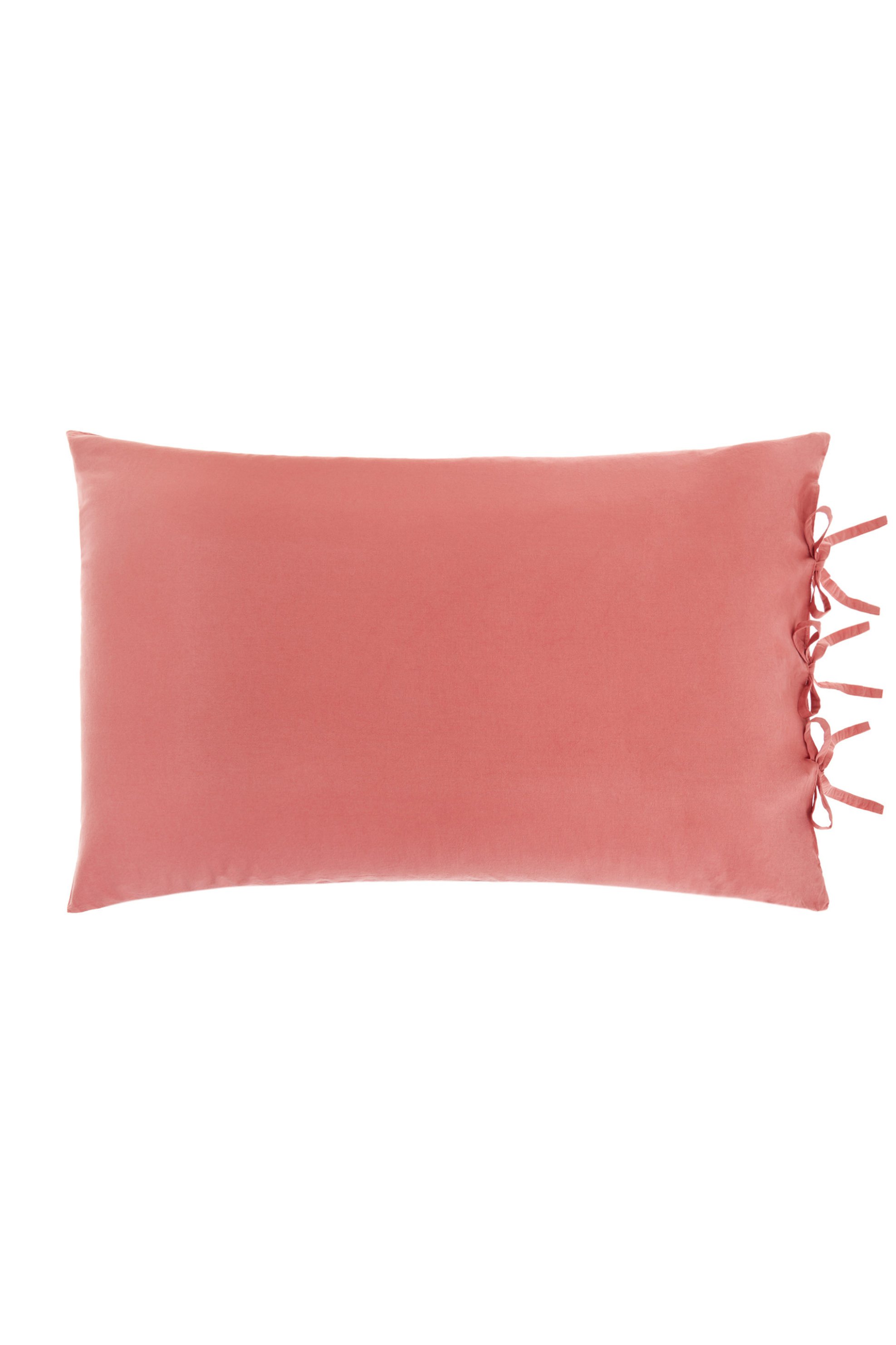 Coincasa μαξιλαροθήκη μονόρωμη με δέσιμο 50 x 80 cm - 007156565 Ροζ