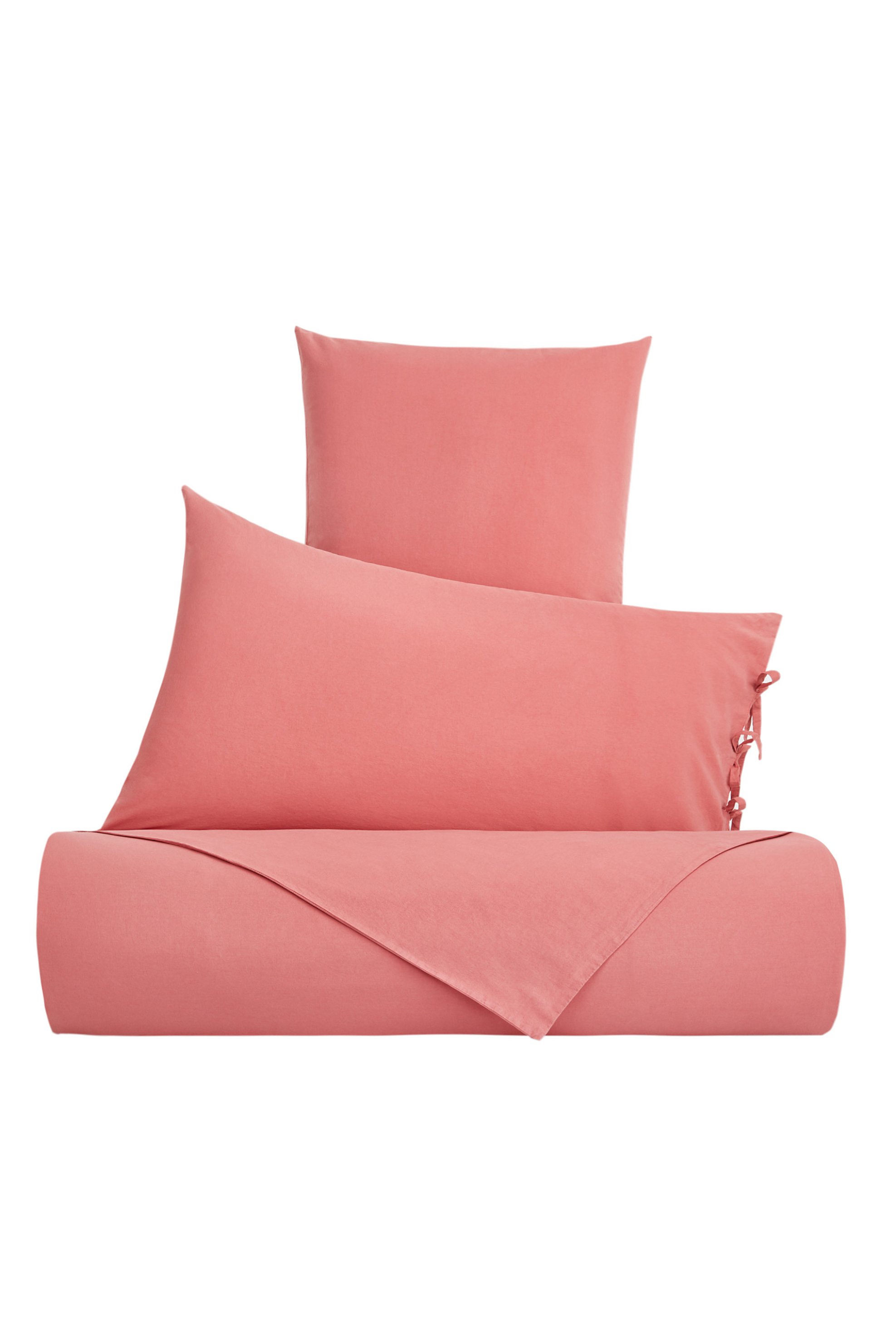 Coincasa μαξιλαροθήκη μονόρωμη με δέσιμο 50 x 80 cm - 007156565 Ροζ φωτογραφία