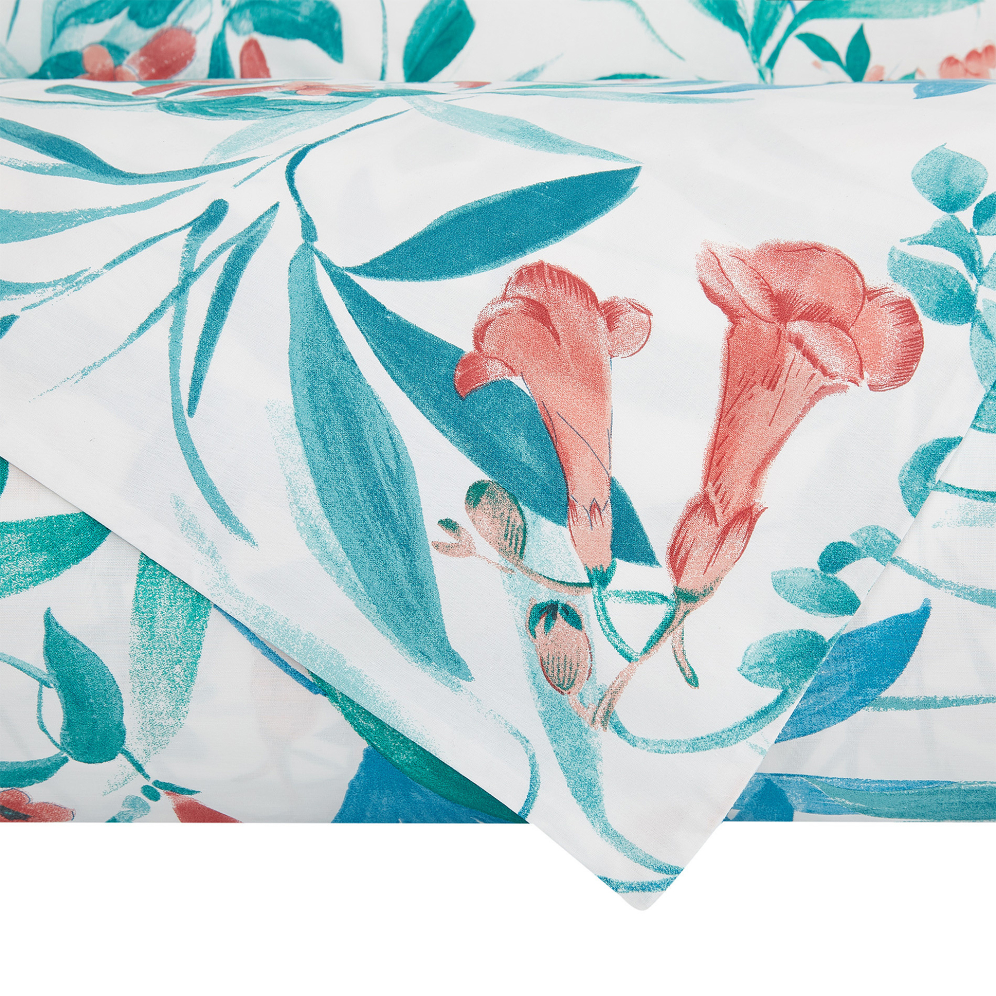 Coincasa διπλή παπλωματοθήκη με leaf print 220 x 240 cm - 007154520 Λευκό φωτογραφία