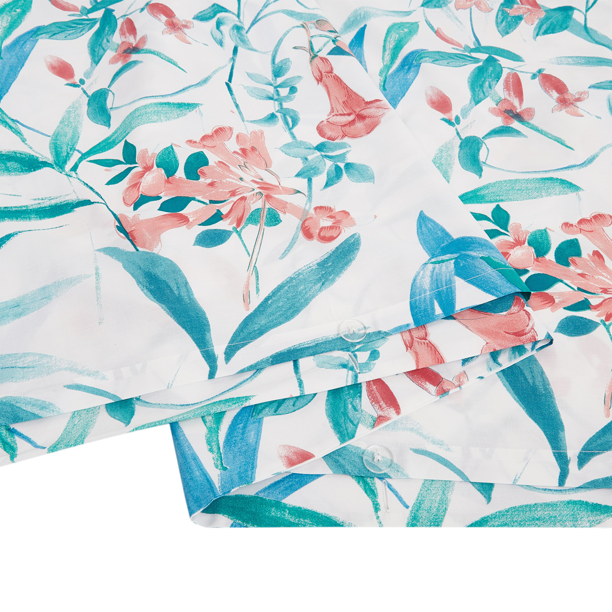 Coincasa διπλή παπλωματοθήκη με leaf print 220 x 240 cm - 007154520 Λευκό φωτογραφία