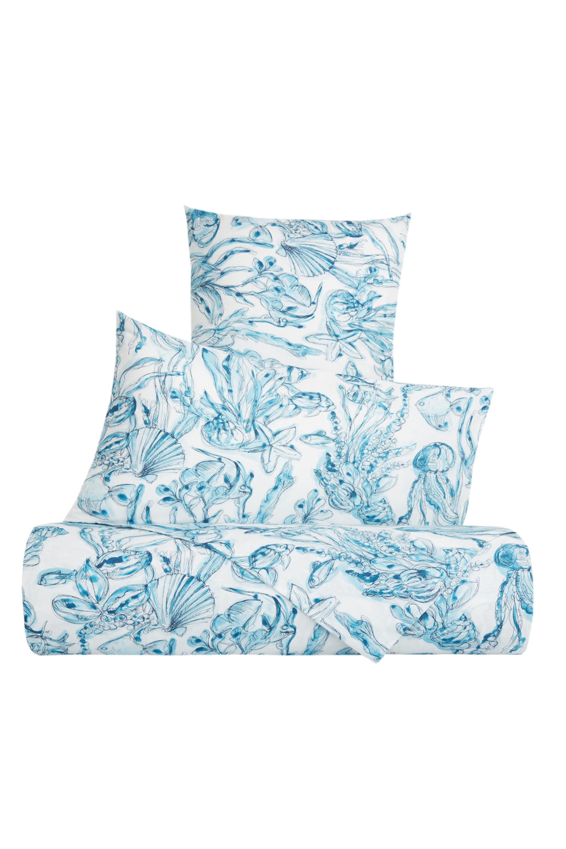 COINCASA Coincasa διπλή παπλωματοθήκη με marine print 220 x 240 cm - 007154528 Λευκό