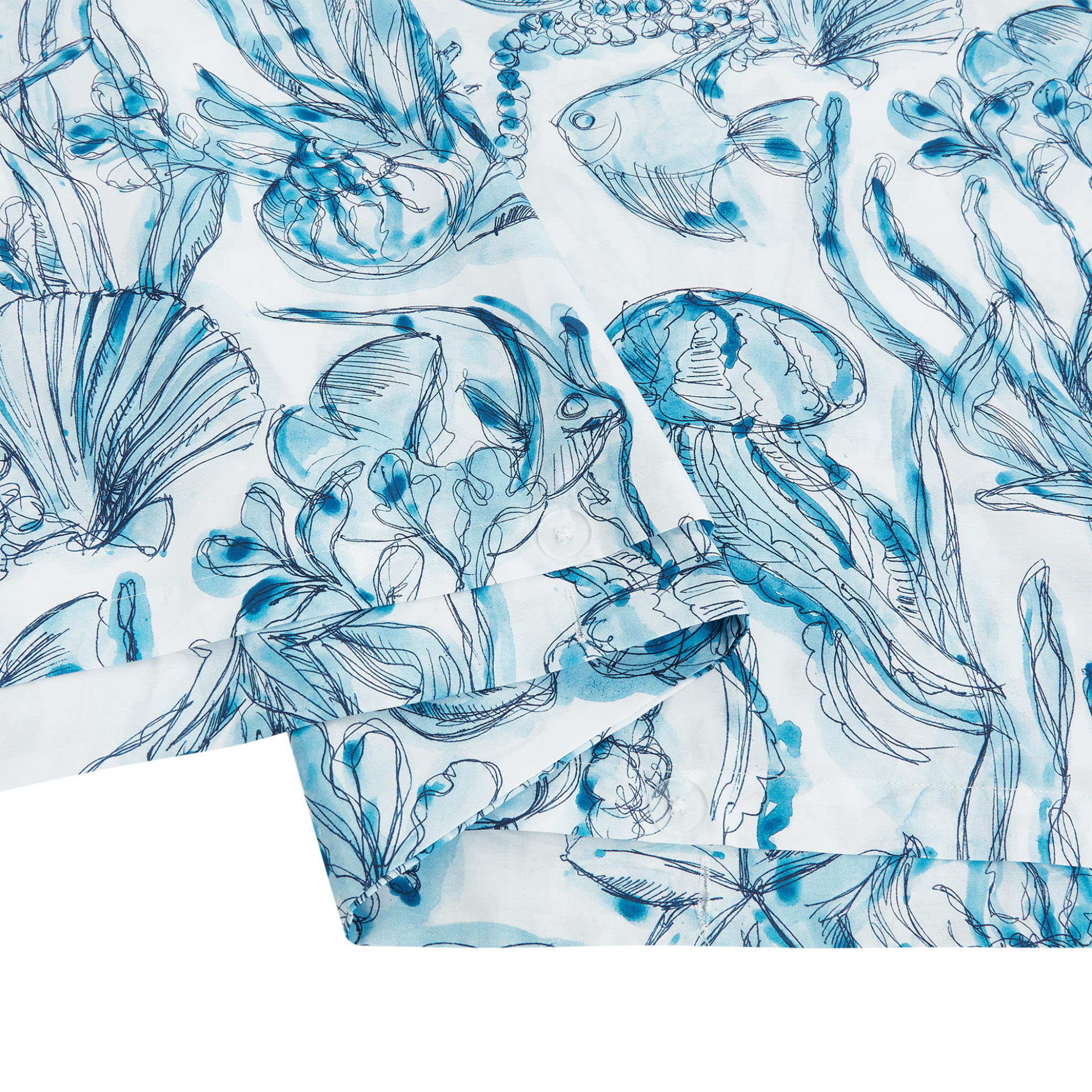 Coincasa Διπλή Παπλωματοθήκη με Marine Print 220 X 240 CM - 007154528 Λευκό