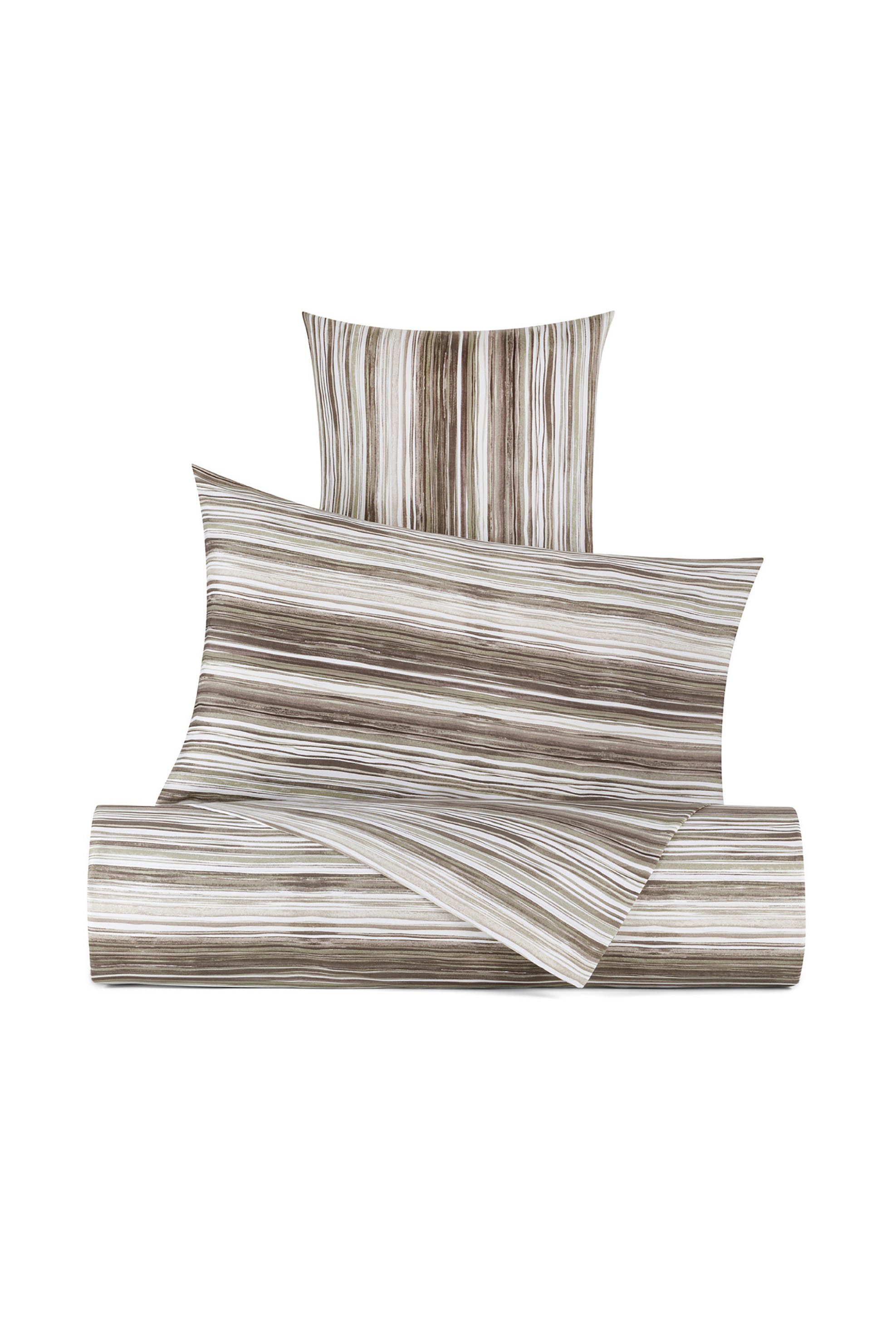 COINCASA Coincasa παπλωματοθήκη διπλή με ριγέ σχέδιο 220 x 240 cm - 007212608 Λαδί