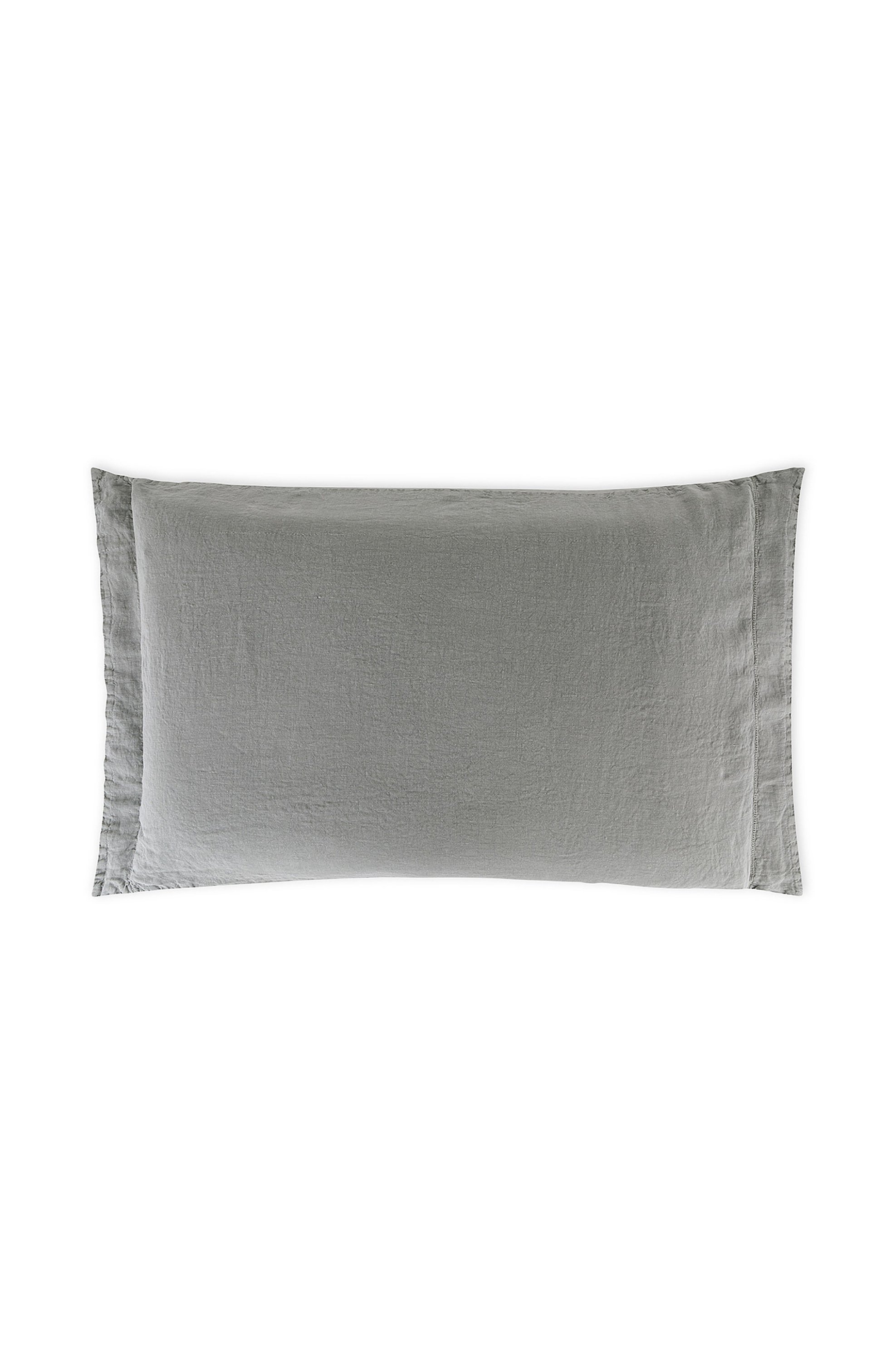 Coincasa μαξιλαροθήκη μονόχρωμη με πλαϊνές φάσες 80 x 50 cm - 007218635 Γκρι