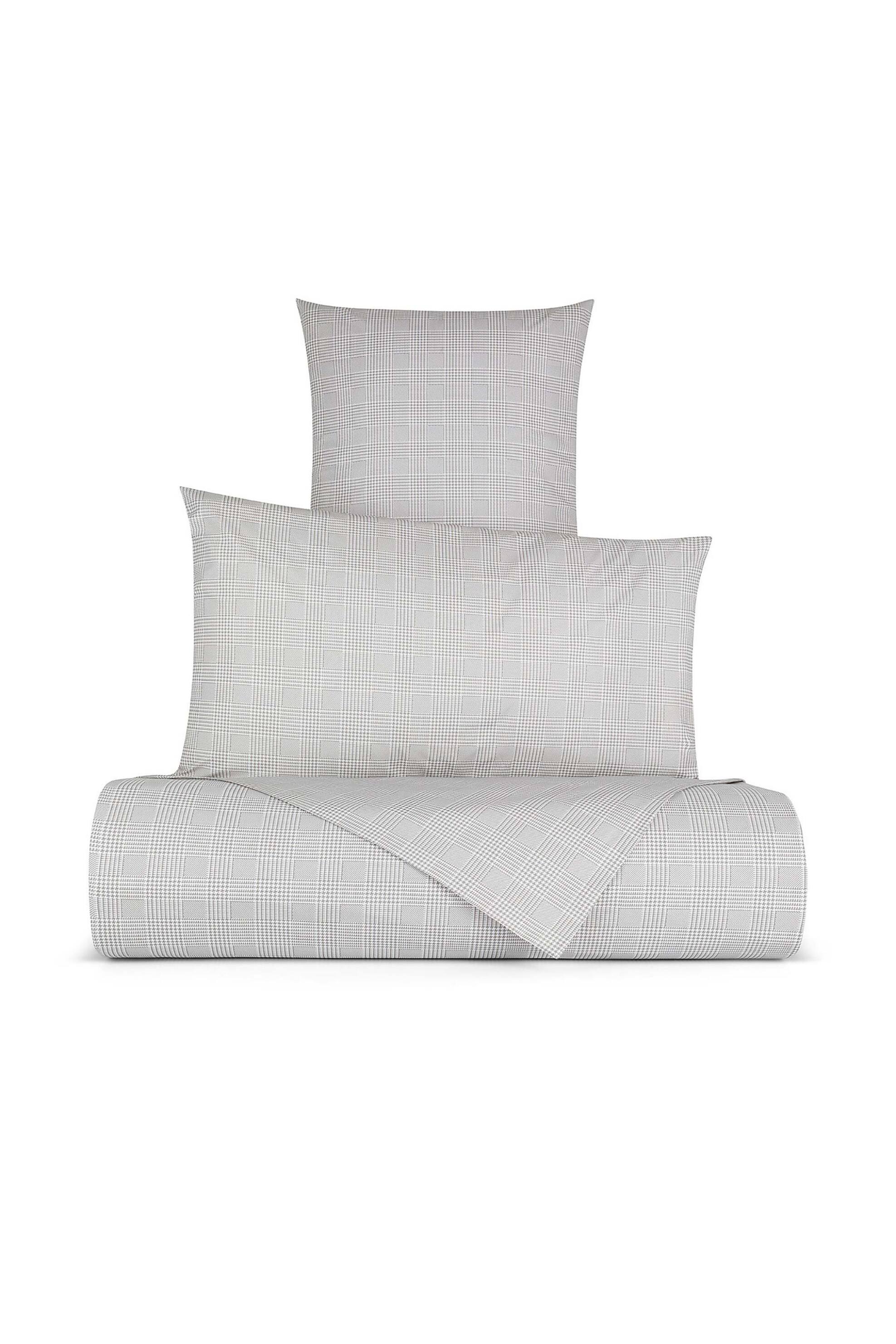 COINCASA Coincasa παπλωματοθήκη υπέρδιπλη με pied de poule μοτίβο 220 x 240 cm - 007269969 Γκρι