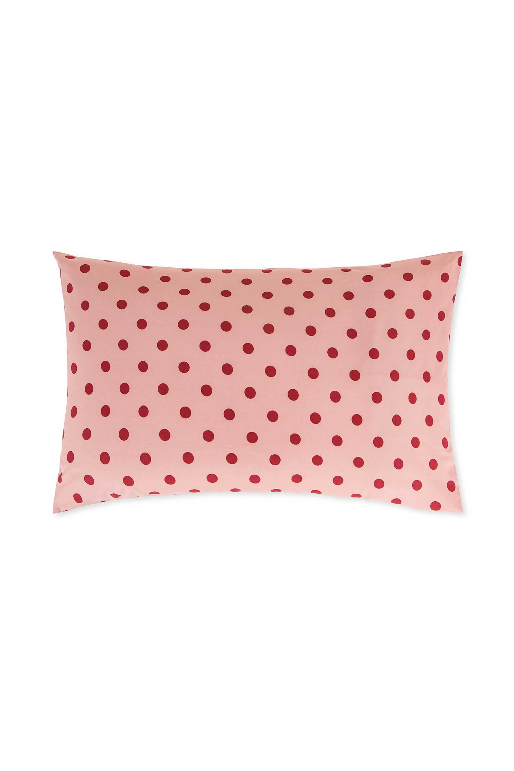 Coincasa μαξιλαροθήκη βαμβακερή με contrast polka dot print 80 x 50 cm - 007364719 Ροζ