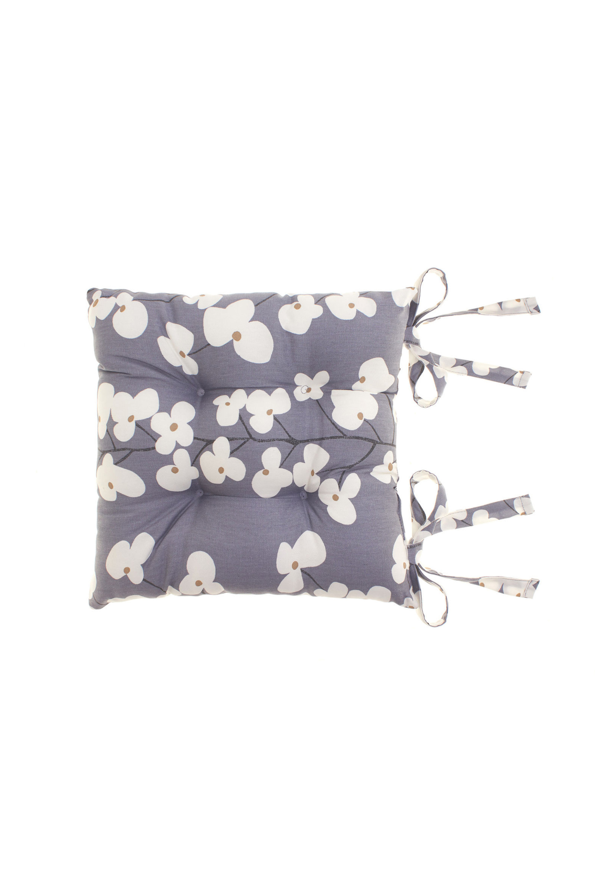 Μαξιλάρι καρέκλας με floral σχέδιο 40 χ 40 cm Coincasa - 000495746 Γκρι