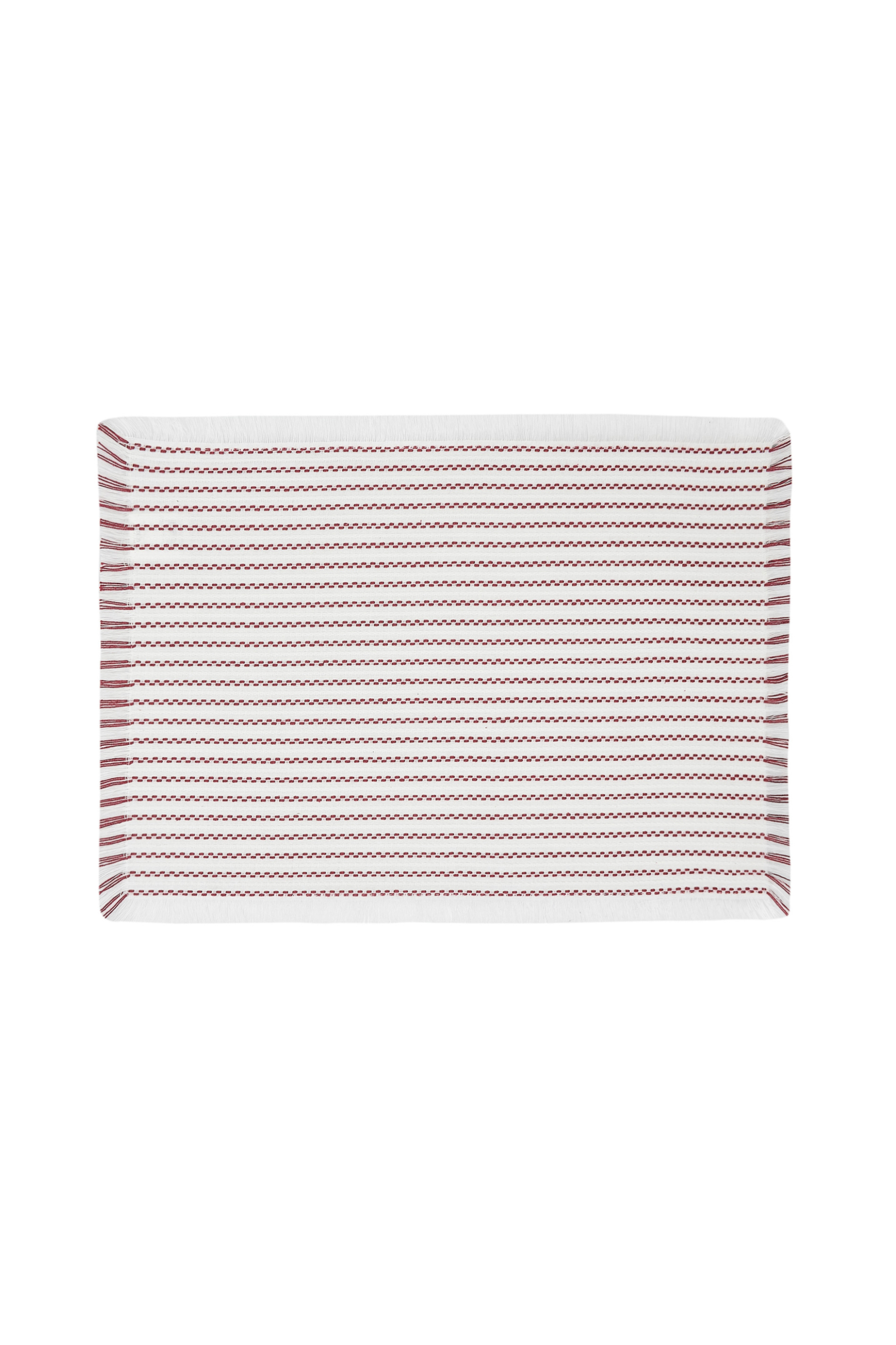 Coincasa σουπλά ριγέ με ξέφτια 50 x 35 cm - 006664018 Μπορντό