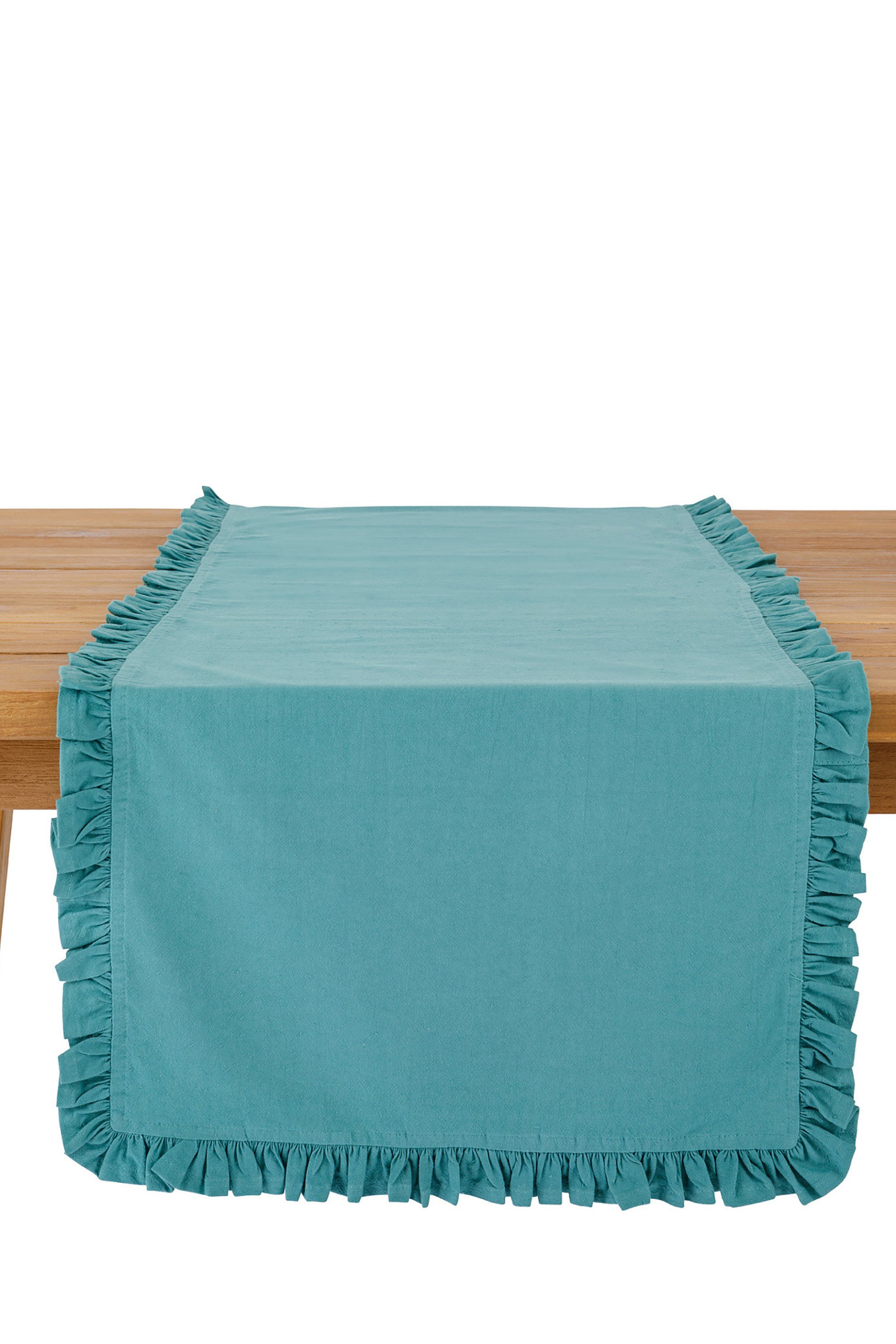 COINCASA Coincasa ράνερ μονόχρωμο με βολάν 40 x 140 cm - 007215887 Πετρόλ