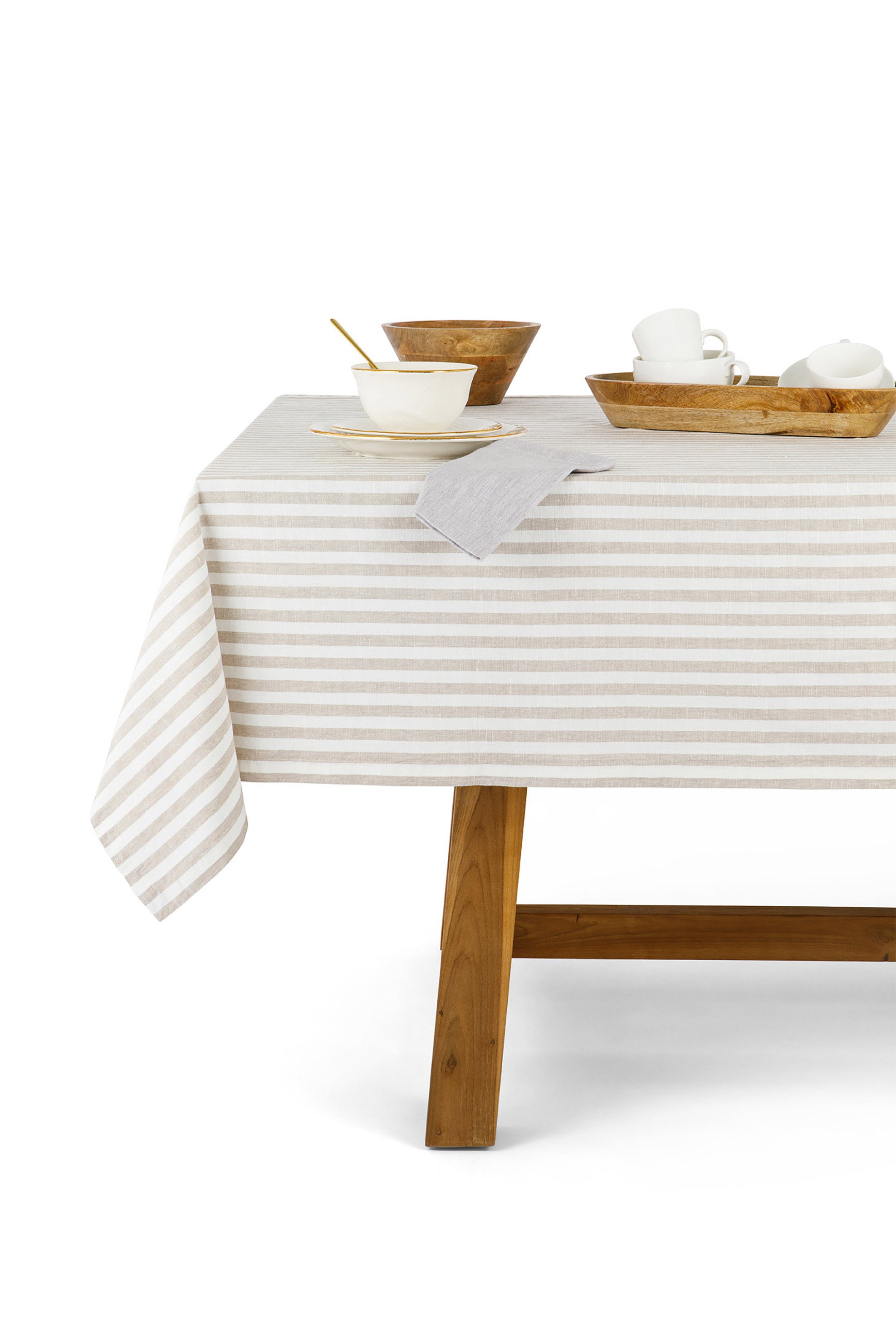 COINCASA Coincasa τραπεζομάντηλο με ριγέ σχέδιο 140 x 300 cm - 007219275 Μπεζ