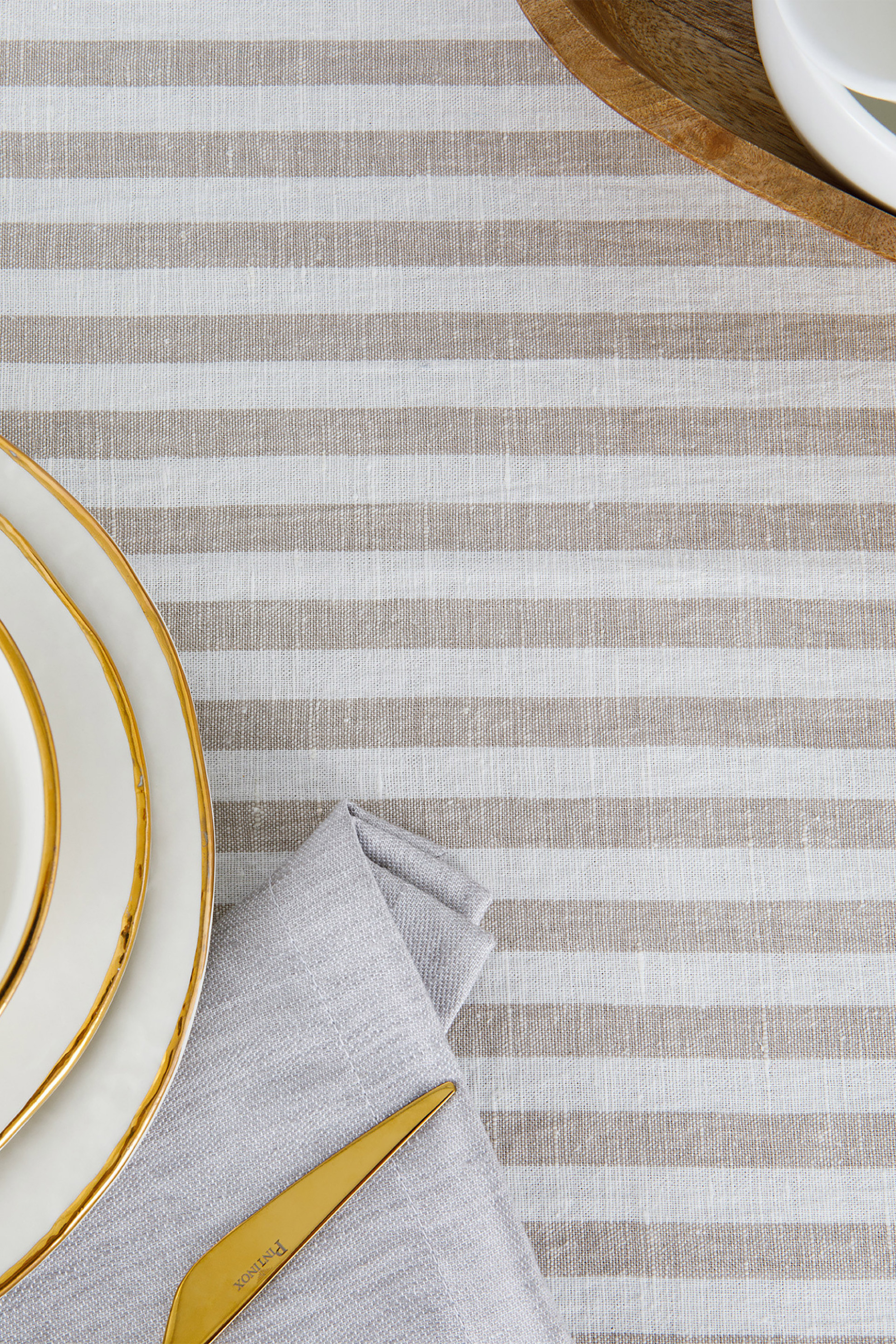 Coincasa τραπεζομάντηλο με ριγέ σχέδιο 140 x 300 cm - 007219275 Μπεζ φωτογραφία