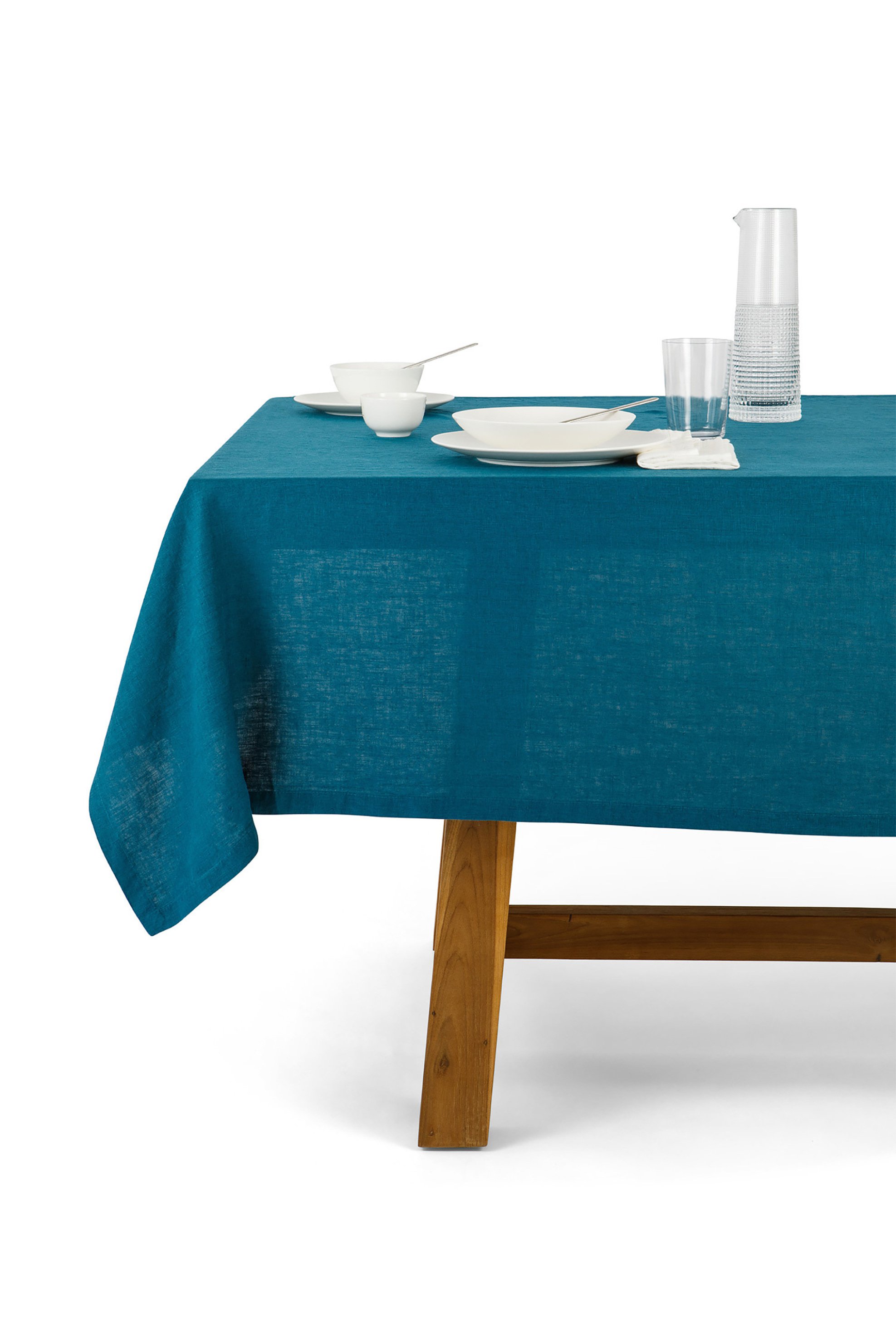 Coincasa τραπεζομάντηλο μονόχρωμο "Linen Joy" 140 x 200 cm - 007219332 Πετρόλ