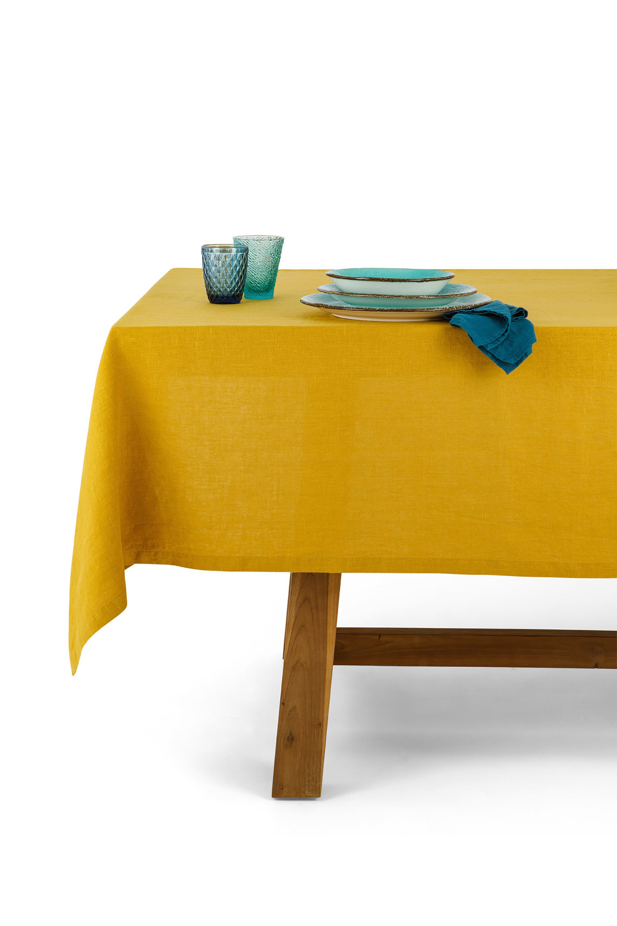 Coincasa τραπεζομάντηλο μονόχρωμο "Linen Joy" 140 x 200 cm - 007219345 Κίτρινο