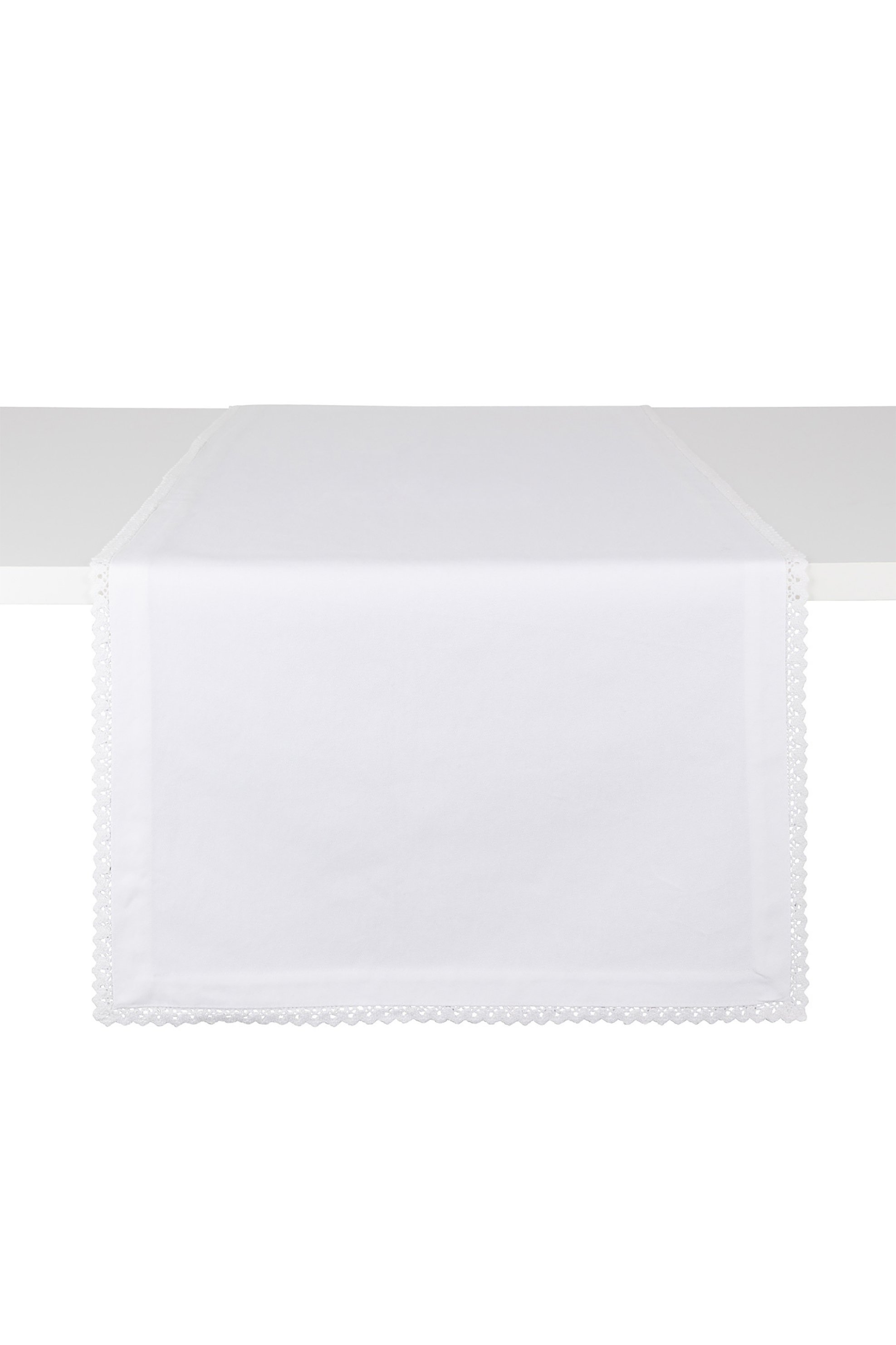 COINCASA Coincasa ράνερ μονόχρωμο με δαντέλα 40 x 140 cm - 007246763 Λευκό