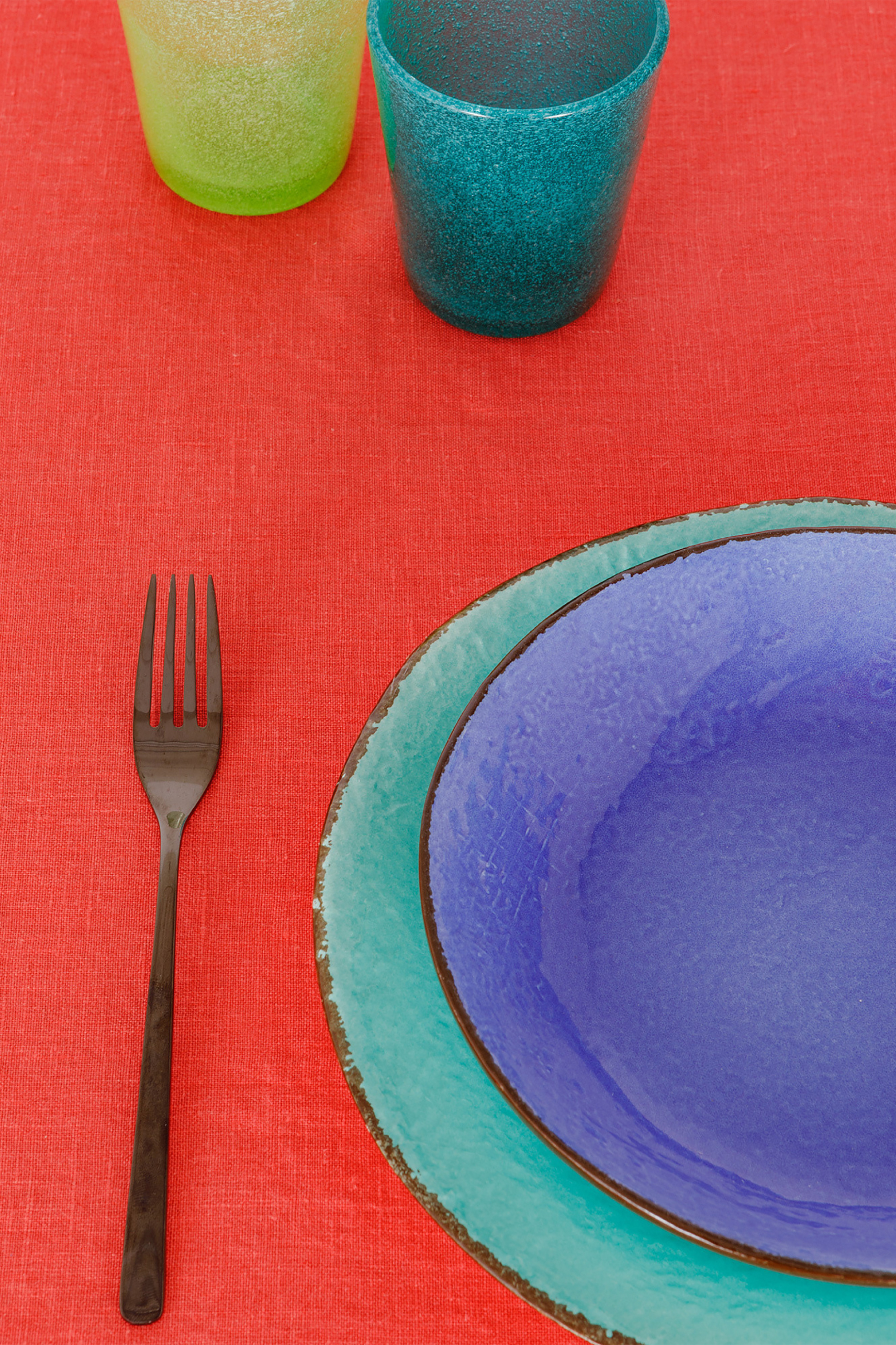 Coincasa τραπεζομάντηλο λινό μονόχρωμο "Coral" 140 χ 250 cm - 007248657 Κοραλί φωτογραφία