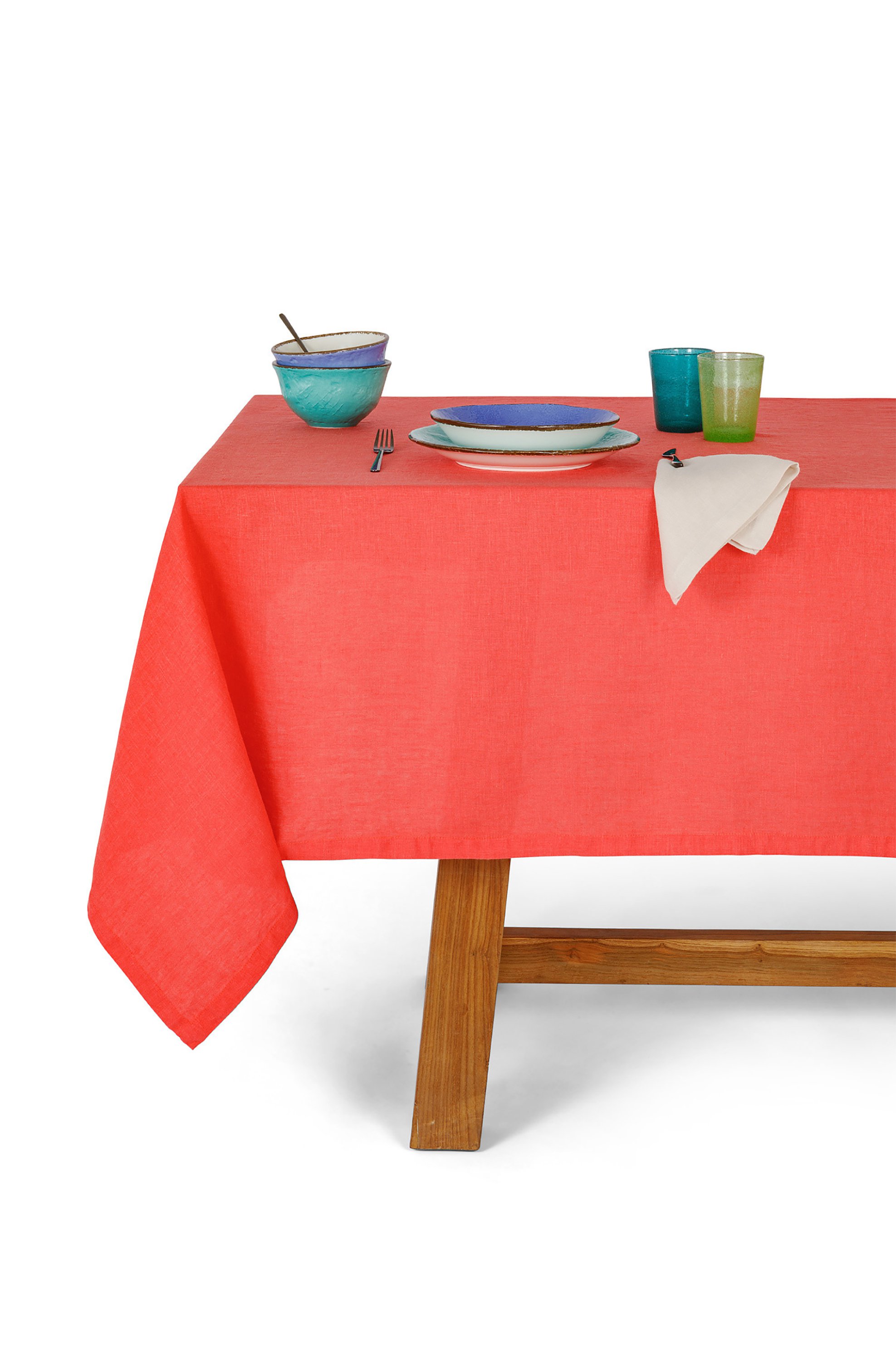 Coincasa τραπεζομάντηλο λινό μονόχρωμο "Coral" 140 χ 300 cm - 007248659 Κοραλί