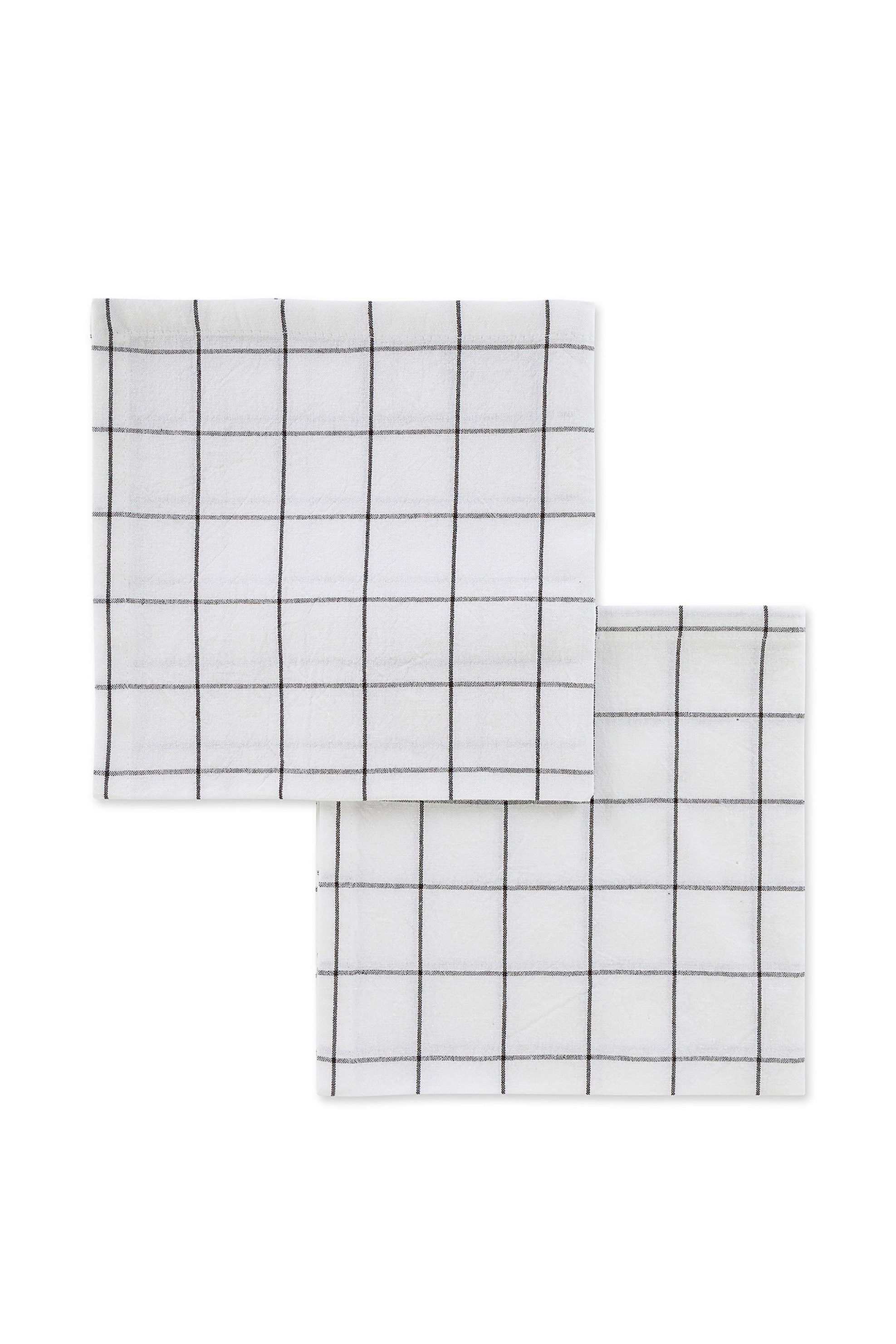 Coincasa σετ πετσέτες κουζίνας με check pattern (2 τεμάχια) - 007284219 Λευκό