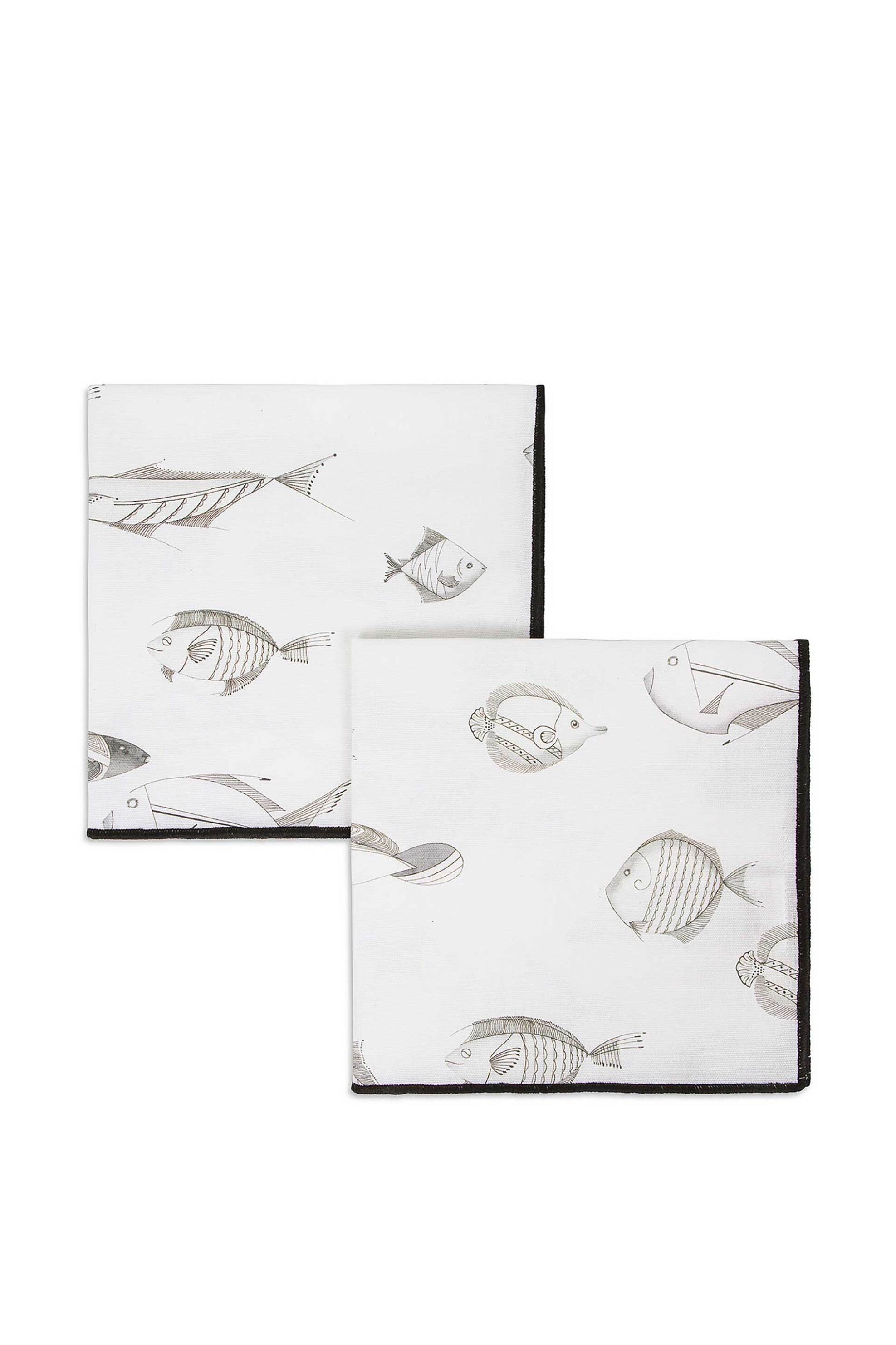 Home > ΚΟΥΖΙΝΑ > Πετσέτες Κουζίνας Coincasa σετ βαμβακερές πετσέτες φαγητού με graphic fish pattern 42 x 42 cm - 007358280 Λευκό