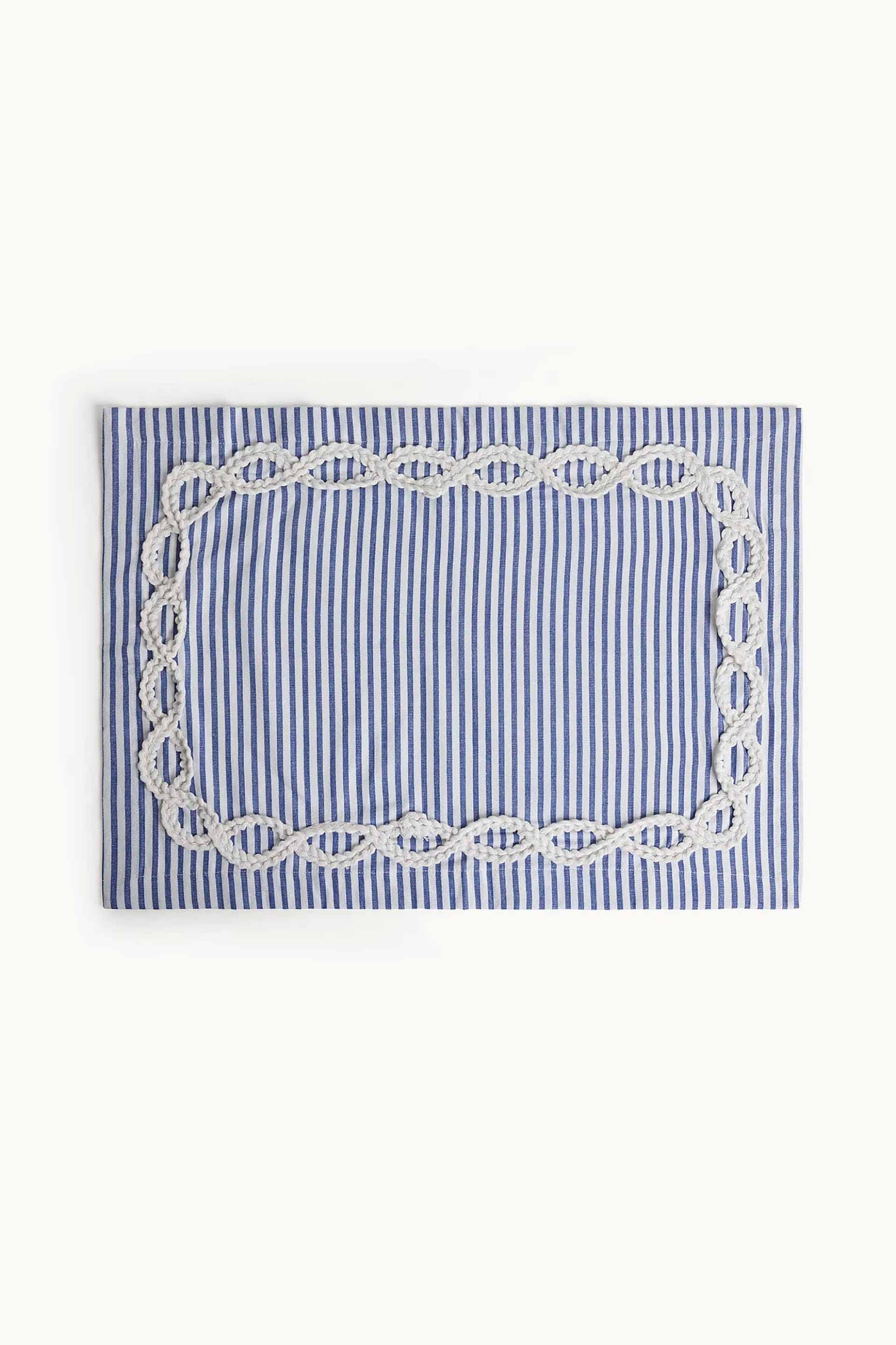 Coincasa σουπλά με ριγέ σχέδιο 50 x 35 cm - 007475200 Γαλάζιο