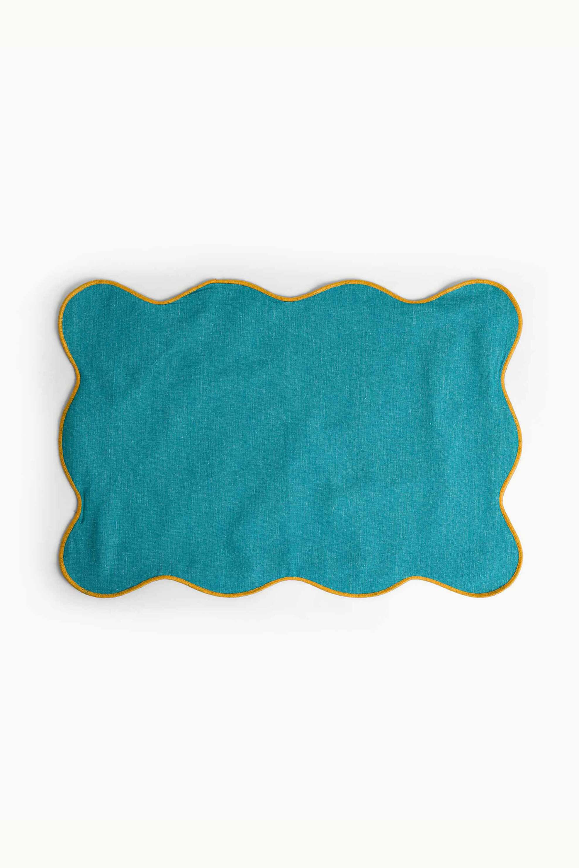 Coincasa σουπλά με contrast σχέδιο στις άκρες 35 x 50 cm - 007468929 Πετρόλ