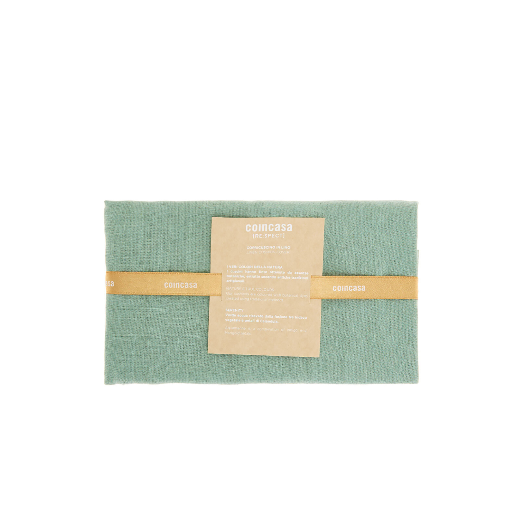 Coincasa διακοσμητικό μαξιλάρι λινό μονόχρωμο 45 x 45 cm - 007082480 Βεραμάν φωτογραφία