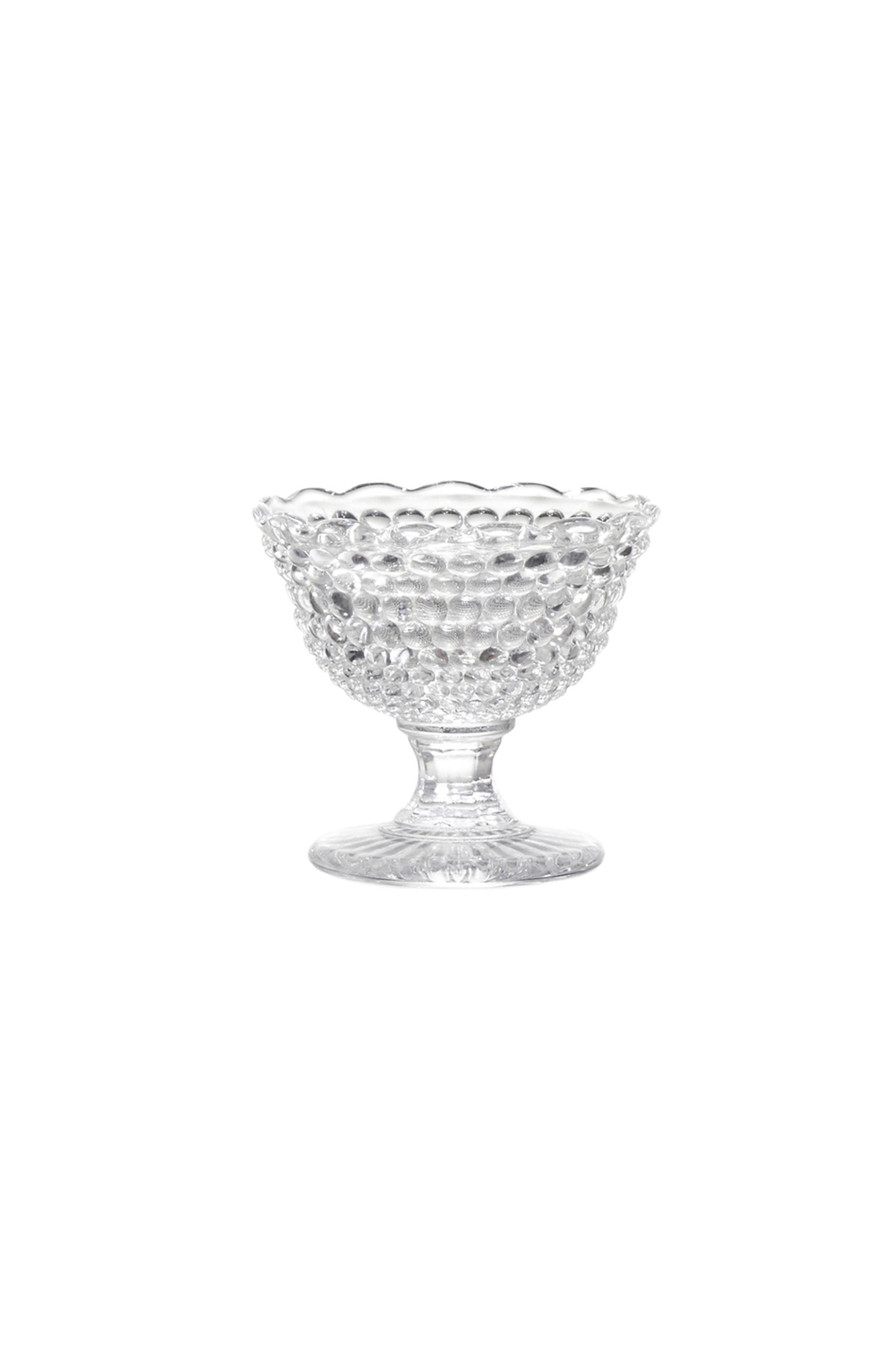 Coincasa γυάλινο μπολ φαγητού με diamond-cut effect 9 x 8 cm - 006366317 Λευκό