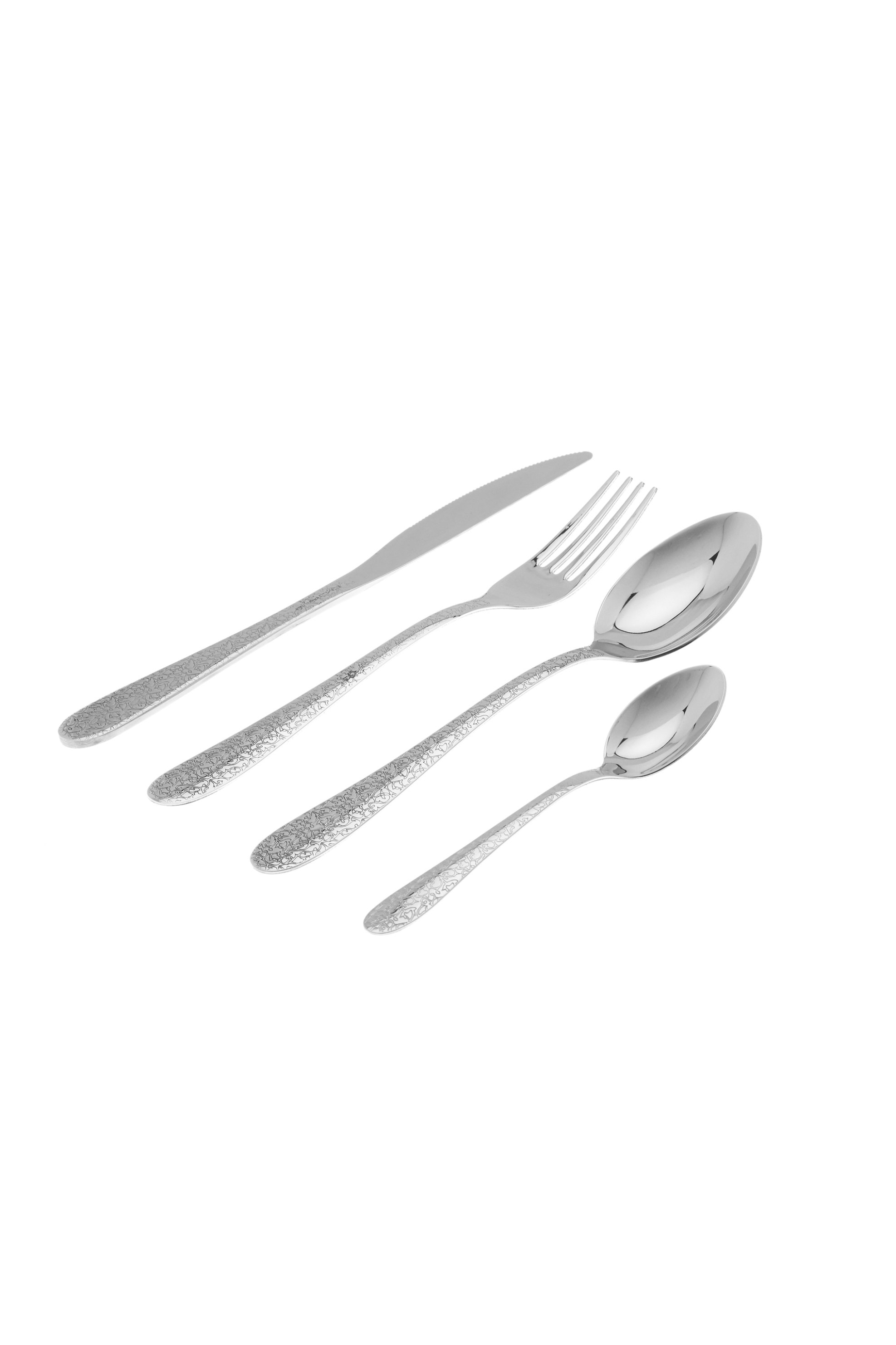 Coincasa σετ ανοξείδωτα μαχαιροπήρουνα με ανάγλυφο σχέδιο (24 τεμάχια) - 007446449 Ασημί