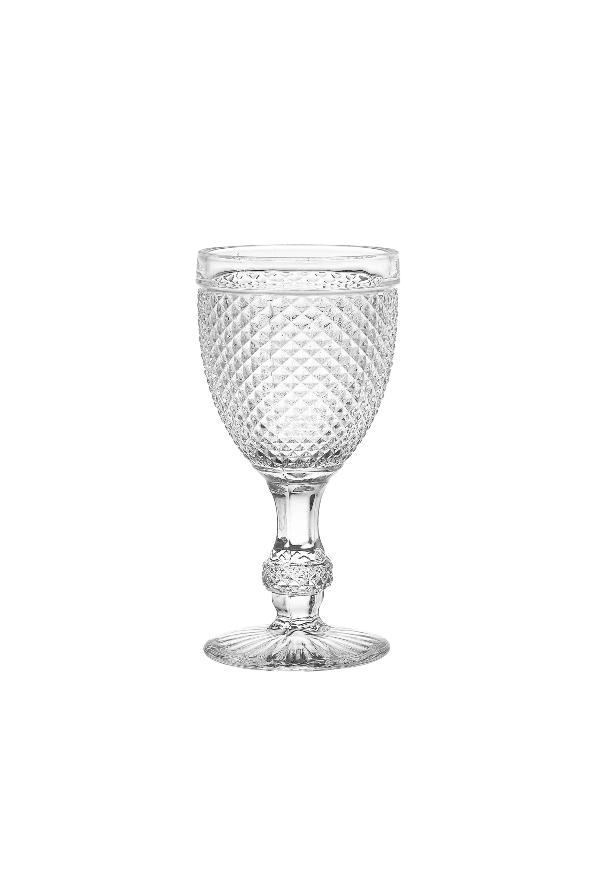 Coincasa κολωνάτo γυάλινo ποτήρι κρασιού Diamond-cut effect 12 x 6 cm - 007447389 Διάφανο