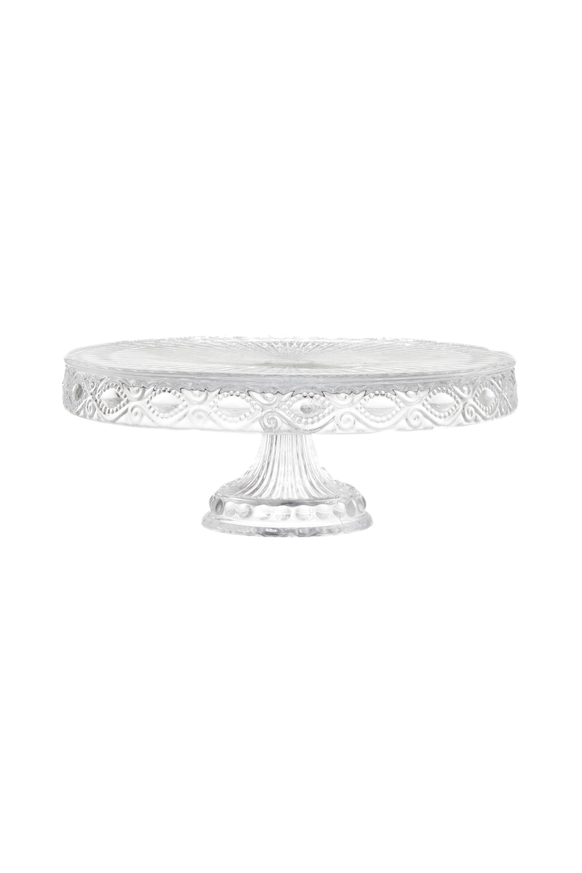 Coincasa γυάλινη βάση για κέικ με ανάγλυφο σχέδιο 28 cm - 006366314 Διάφανο