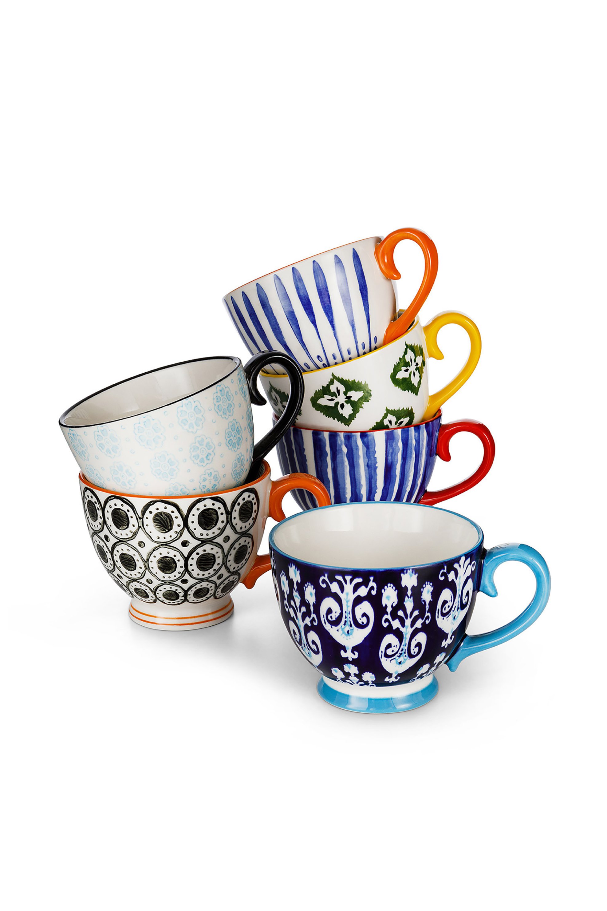 Coincasa κεραμικές κούπες πρωινού με print 9 x 11 cm - 006559651 Λευκό