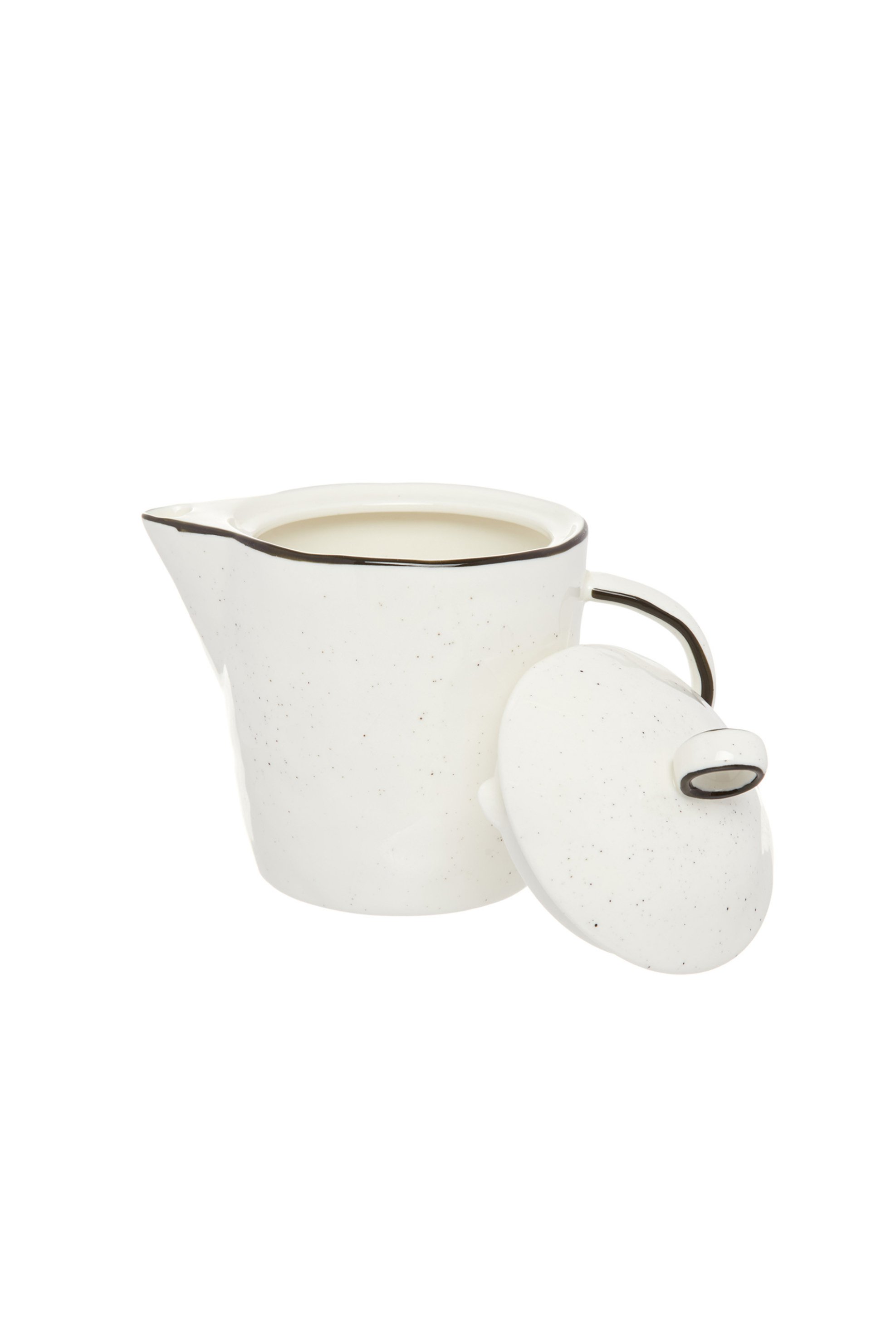 Coincasa τσαγιέρα πορσελάνης με μαύρη λεπτομέρεια "Ginevra" 16 x 11 cm - 007109267 Εκρού φωτογραφία