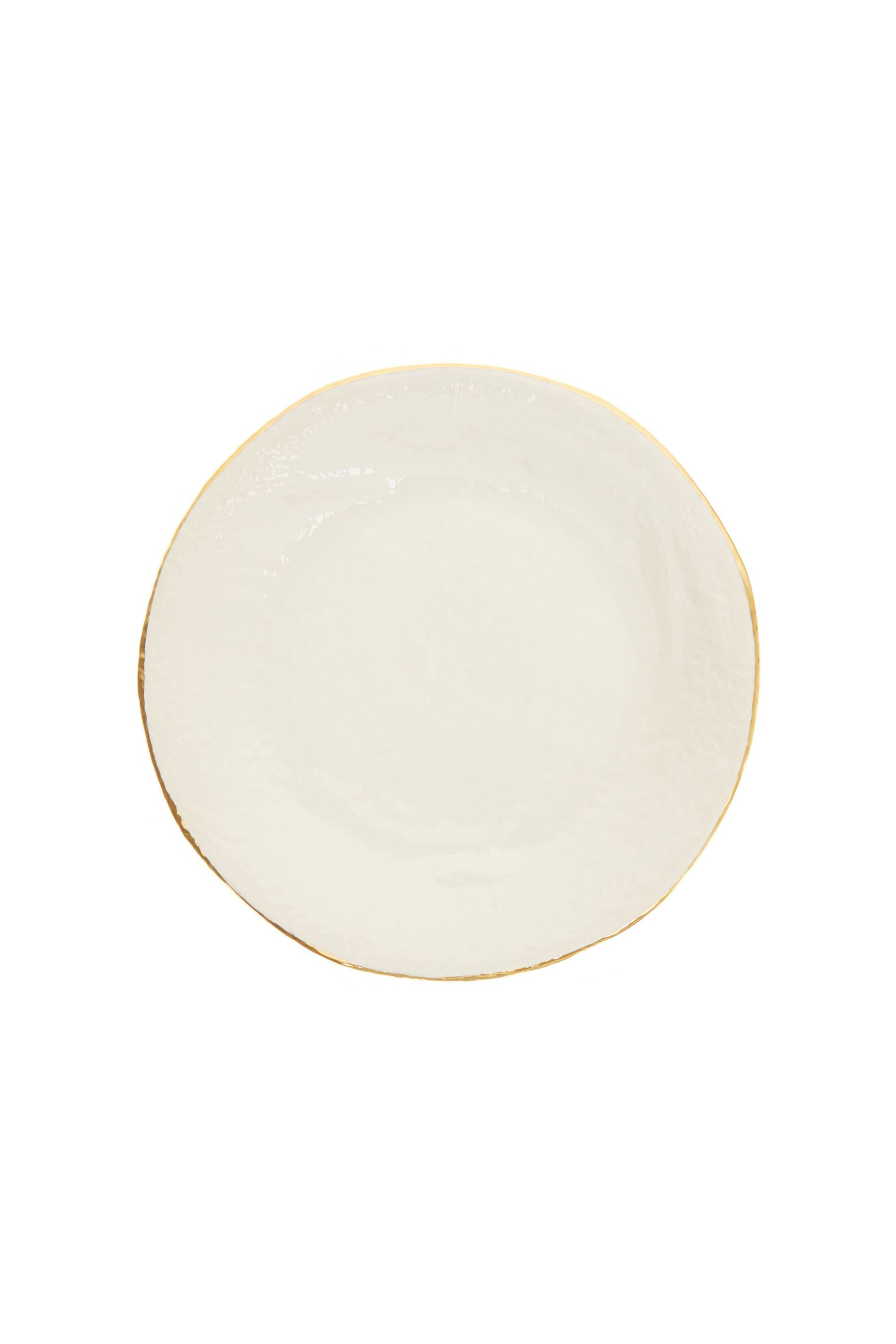 Home > ΚΟΥΖΙΝΑ > Πιάτα & Σερβίτσια Coincasa χειροποίητο κεραμικό πιάτο με χρυσή λεπτομέρεια 26 cm - 007109458 Λευκό