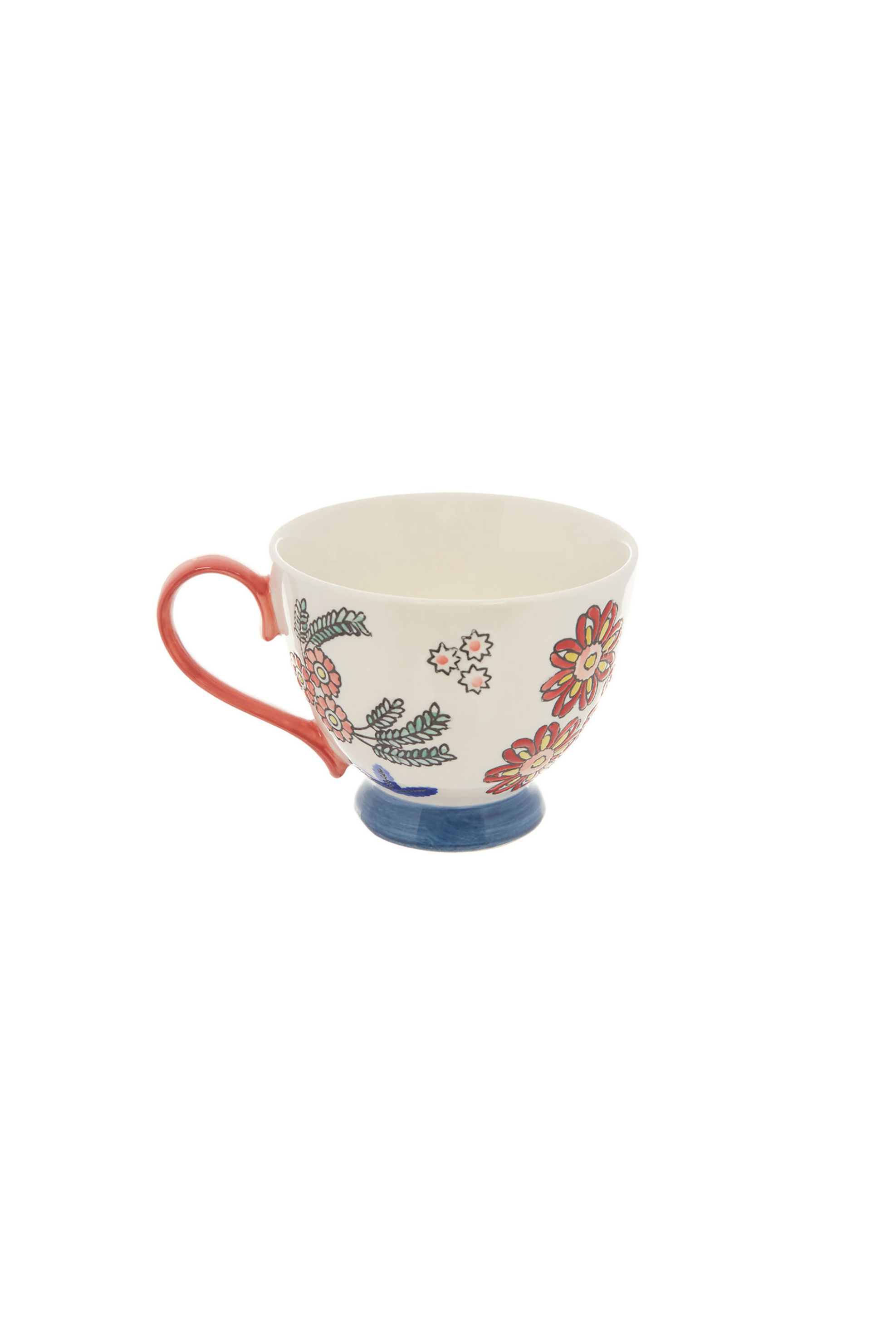 Coincasa φλυτζάνι κεραμικό με χειροποίητο floral σχέδιο 9 x 12 cm - 007109050 Πορτοκαλί φωτογραφία