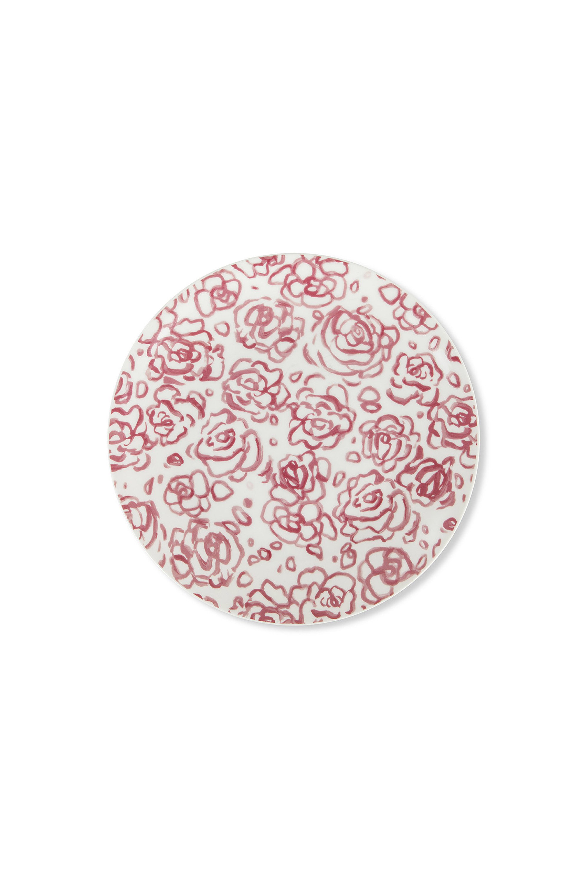 COINCASA Coincasa πορσελάνινη πιατέλα σερβιρίσματος για φρούτα με σχέδια "Rose" 20 cm - 007269951 Κόκκινο