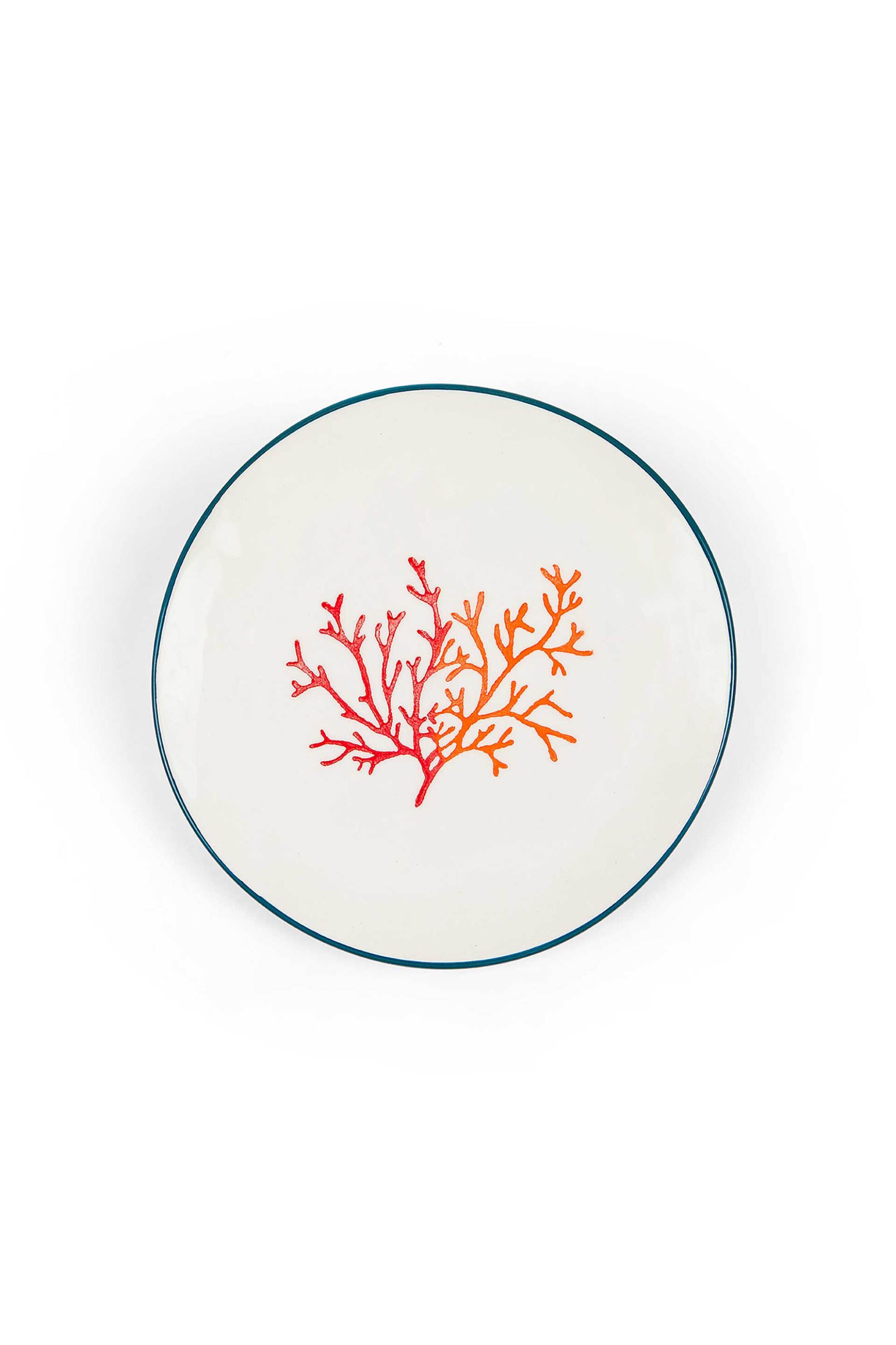 Home > ΚΟΥΖΙΝΑ > Πιάτα & Σερβίτσια Coincasa κεραμικό πιάτο φρούτου με coral μοτίβο 23 cm - 007358670 Λευκό