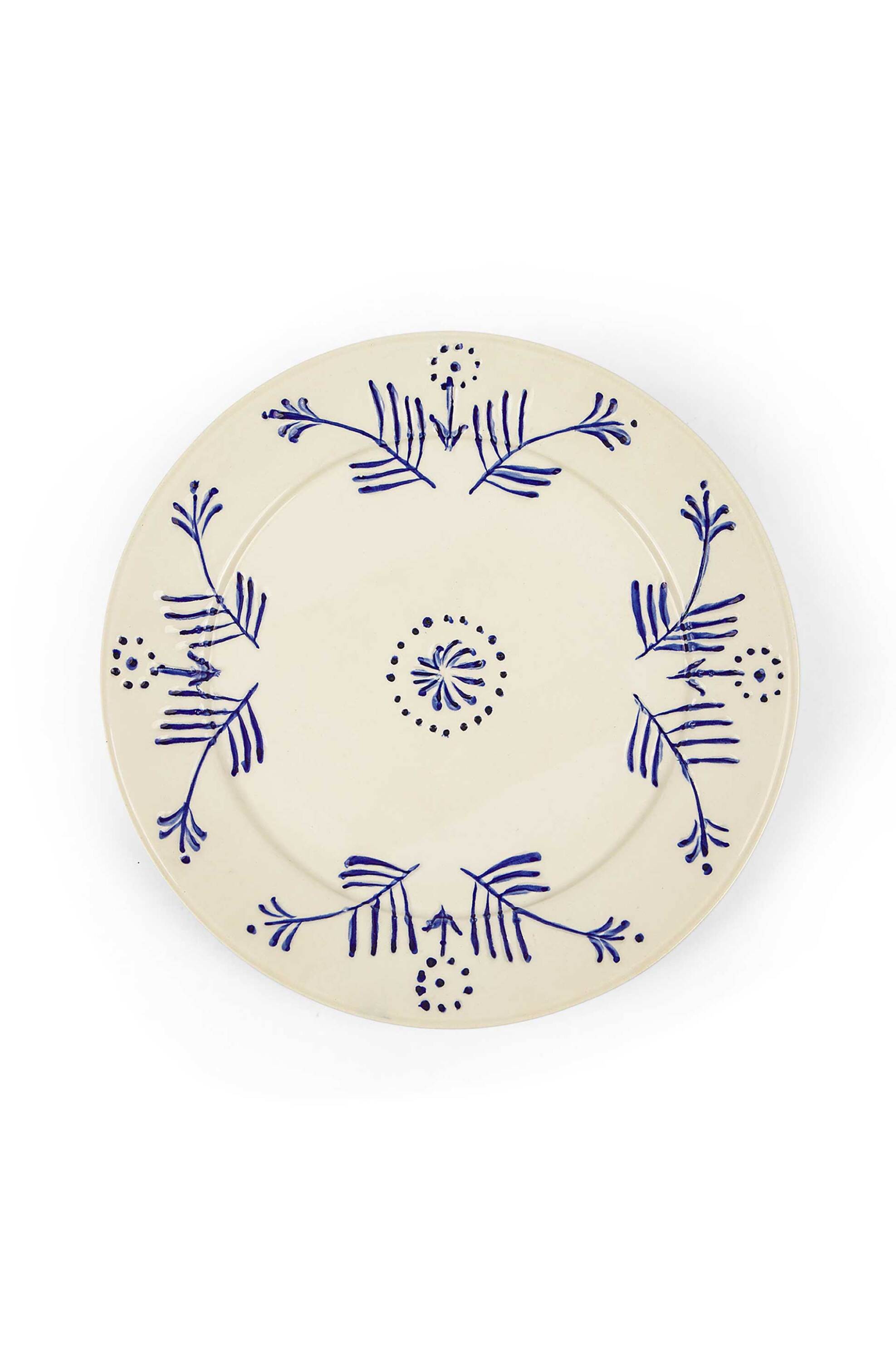 Coincasa κεραμικό πιάτο φαγητού με flower μοτίβο 28 cm - 007358680 Μπλε