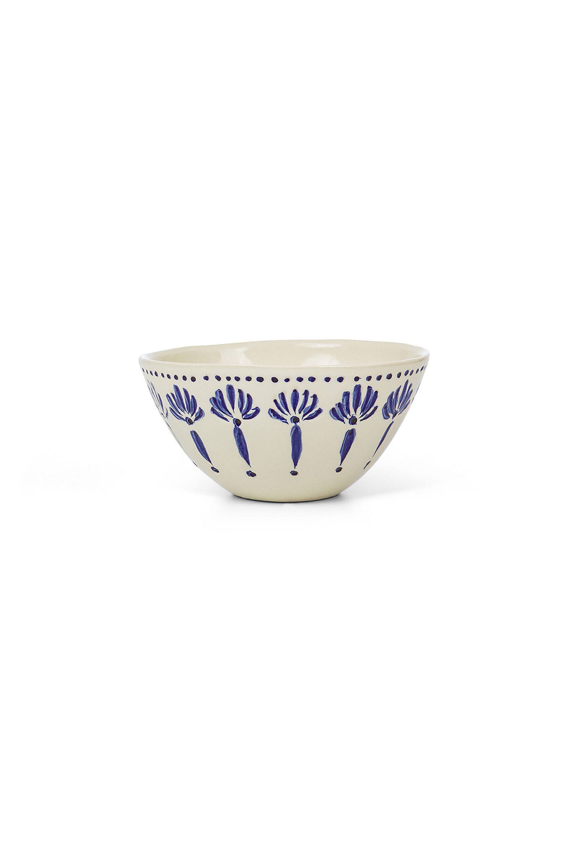 Coincasa κεραμικό μπολ με flower μοτίβο 18 cm - 007358683 Μπλε