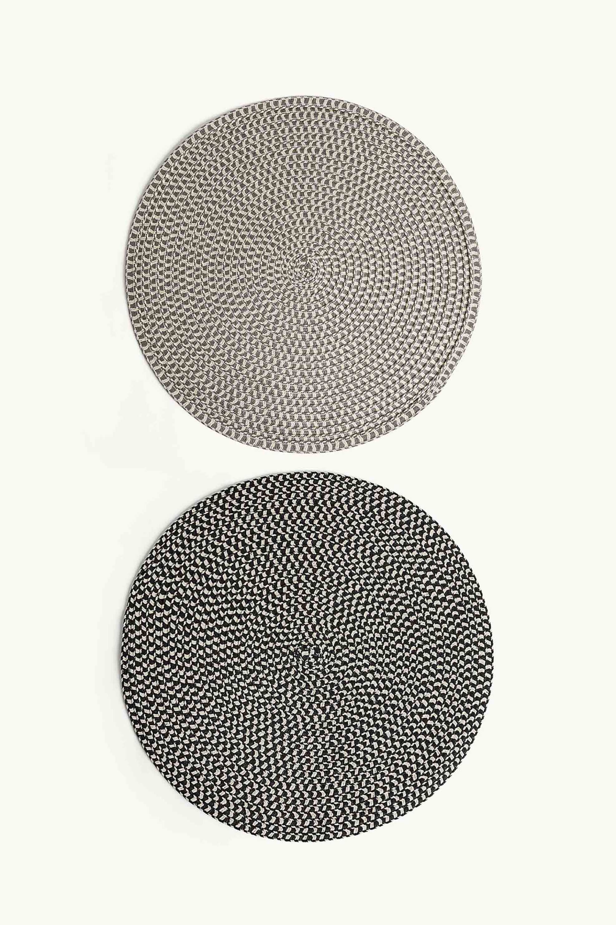 COINCASA Coincasa στρογγυλό σουπλά με πλεκτό σχέδιο 38 cm - 007476088 Μπεζ