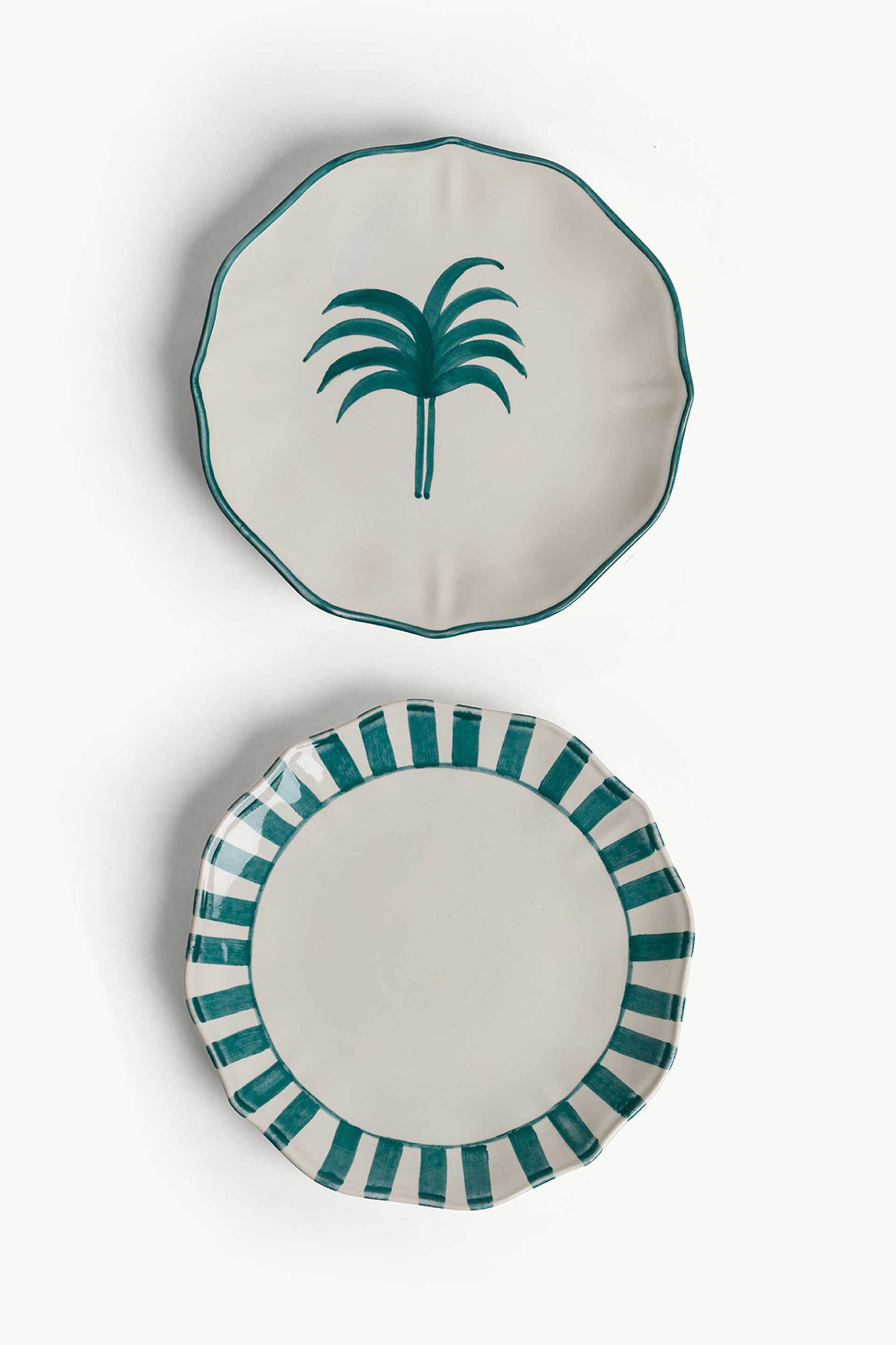 Coincasa κεραμικό πιάτο φρούτου με σχέδιο 22 cm - 007477405 Πράσινο