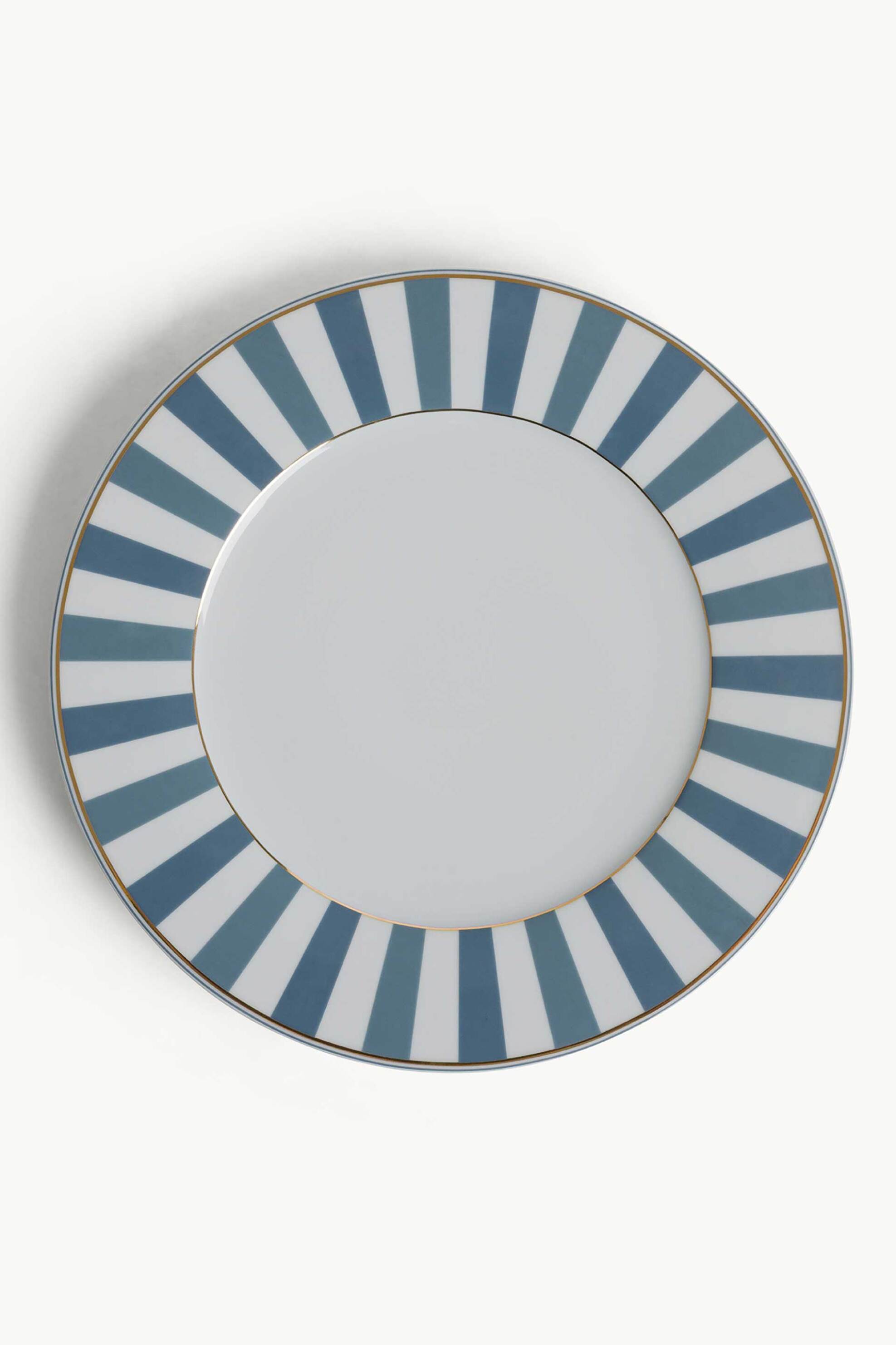 COINCASA Coincasa πιάτο φαγητού από πορσελάνη με ριγέ σχέδιο 29 cm - 007492151 Γαλάζιο