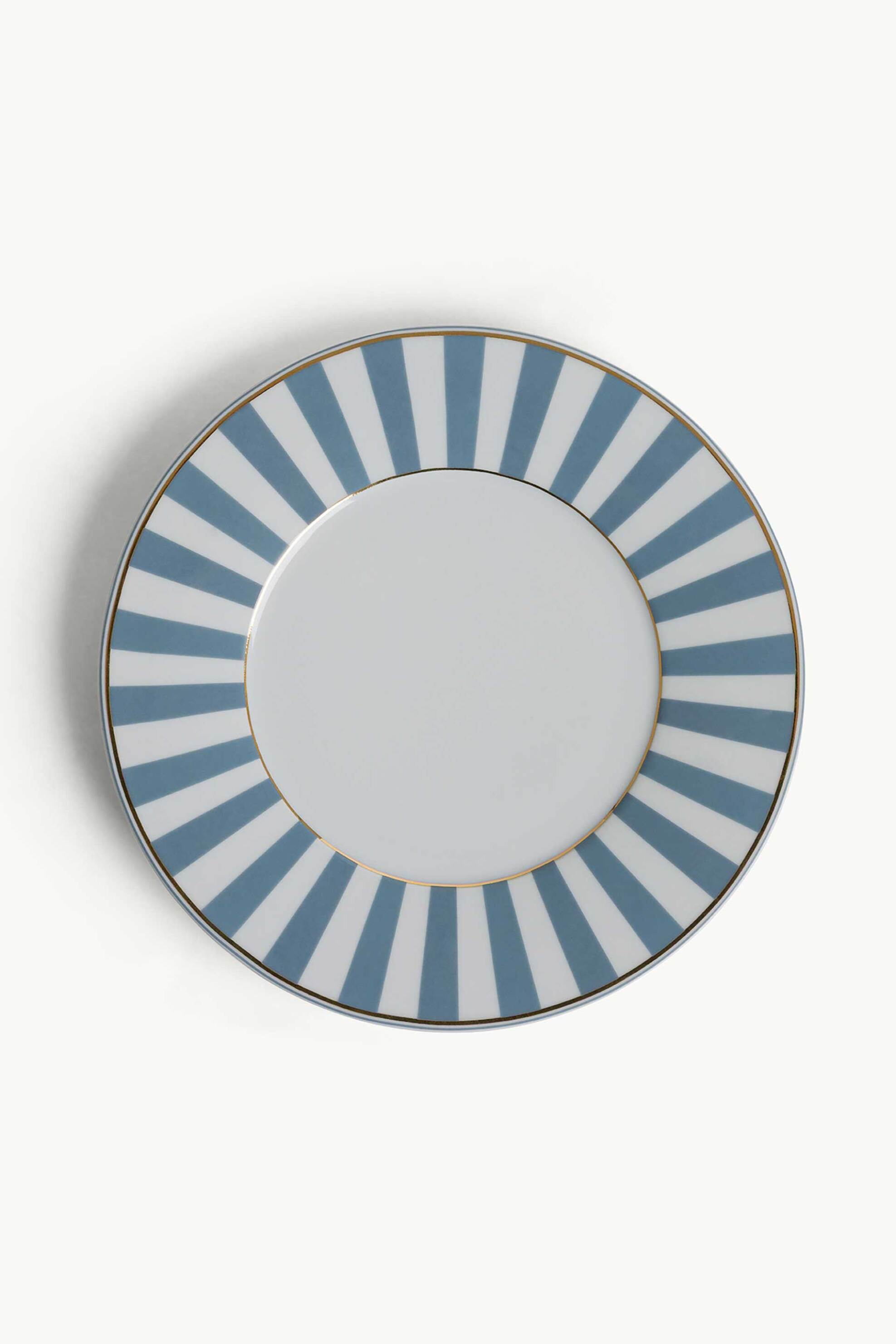 COINCASA Coincasa πιάτο φρούτου από πορσελάνη με ριγέ σχέδιο 22 cm - 007492153 Γαλάζιο