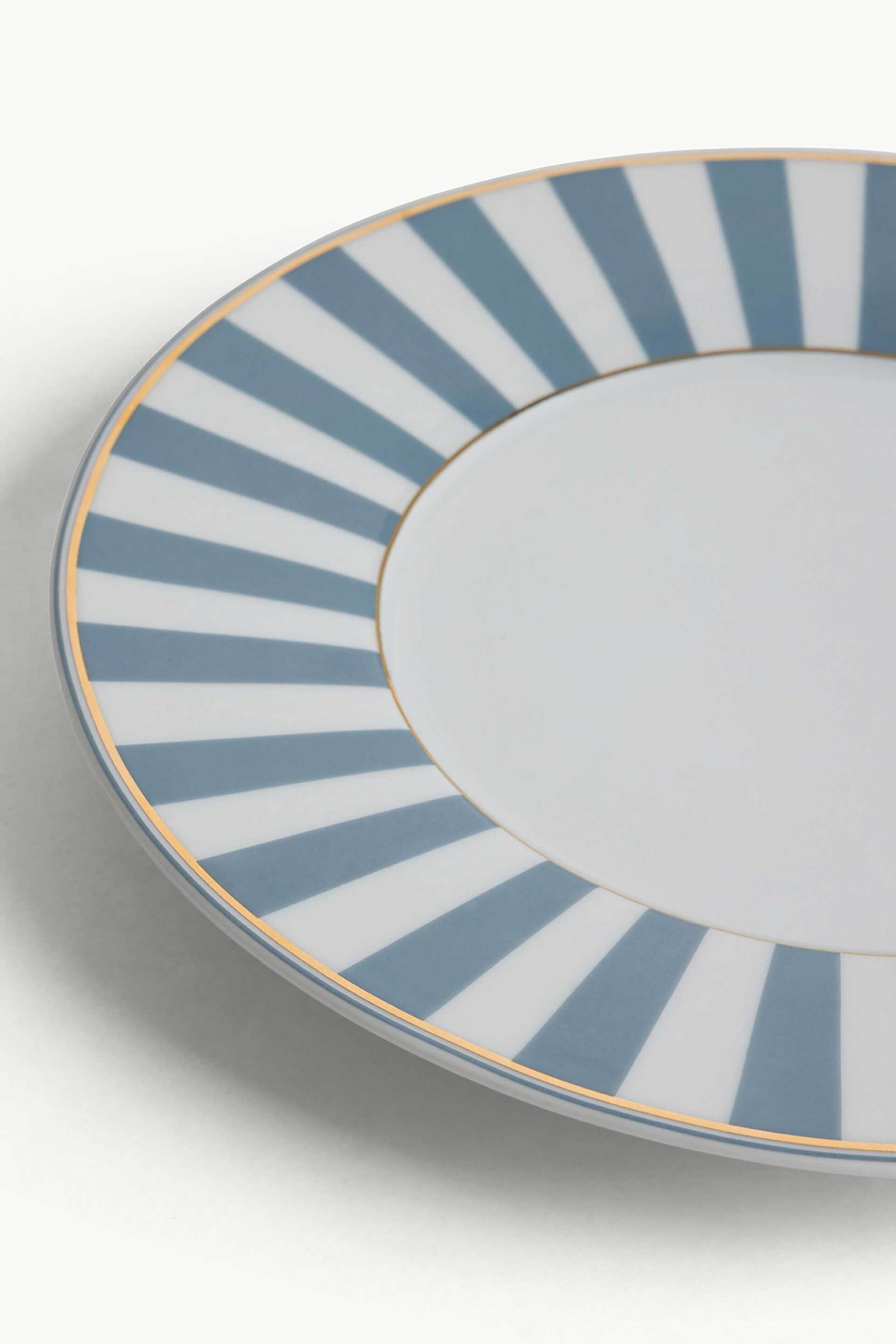 Coincasa πιάτο φρούτου από πορσελάνη με ριγέ σχέδιο 22 cm - 007492153 Γαλάζιο φωτογραφία