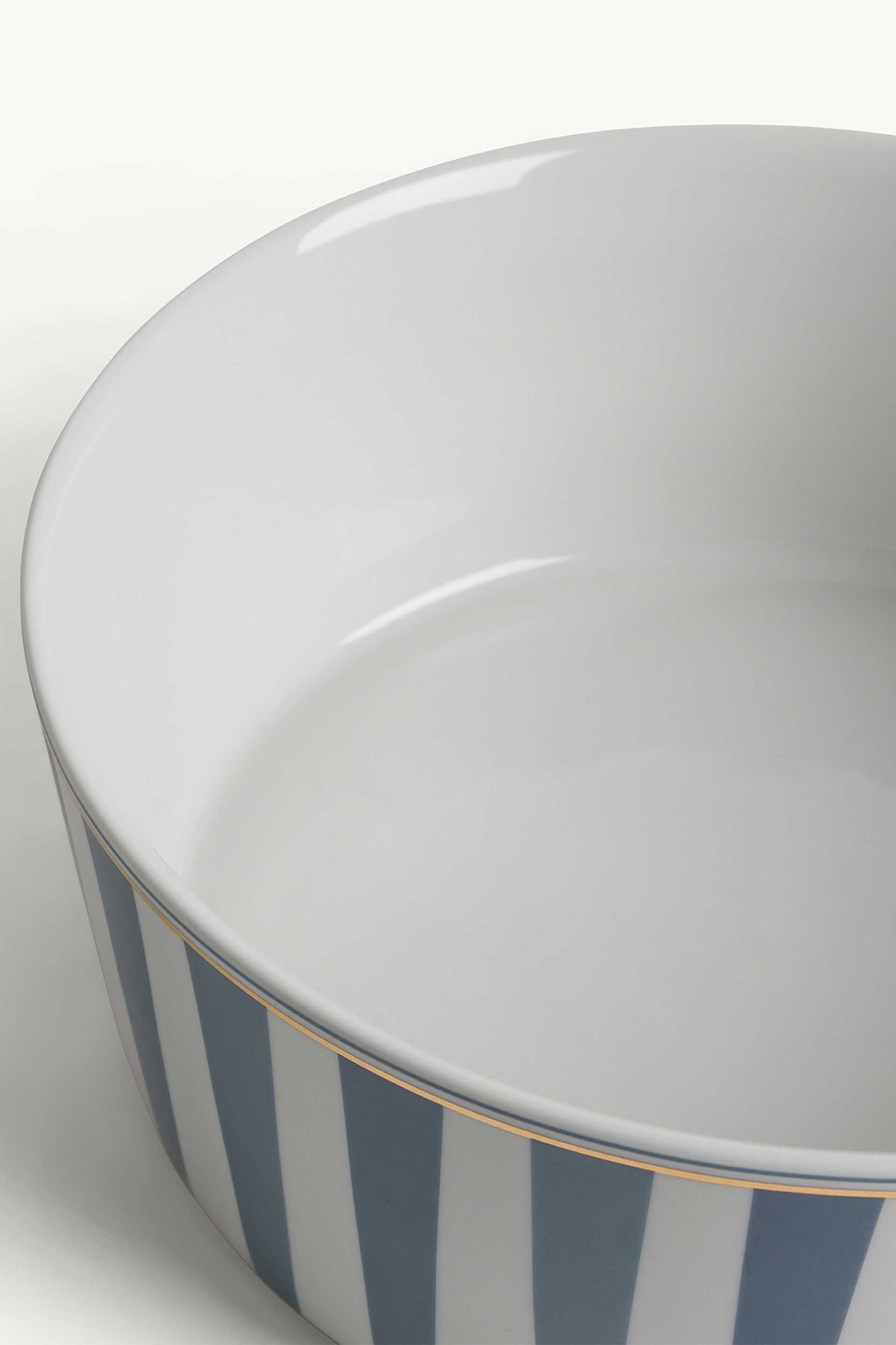 Coincasa Μπολ Σαλάτας από Πορσελάνη με Ριγέ Σχέδιο 22 CM - 007492156 Γαλάζιο